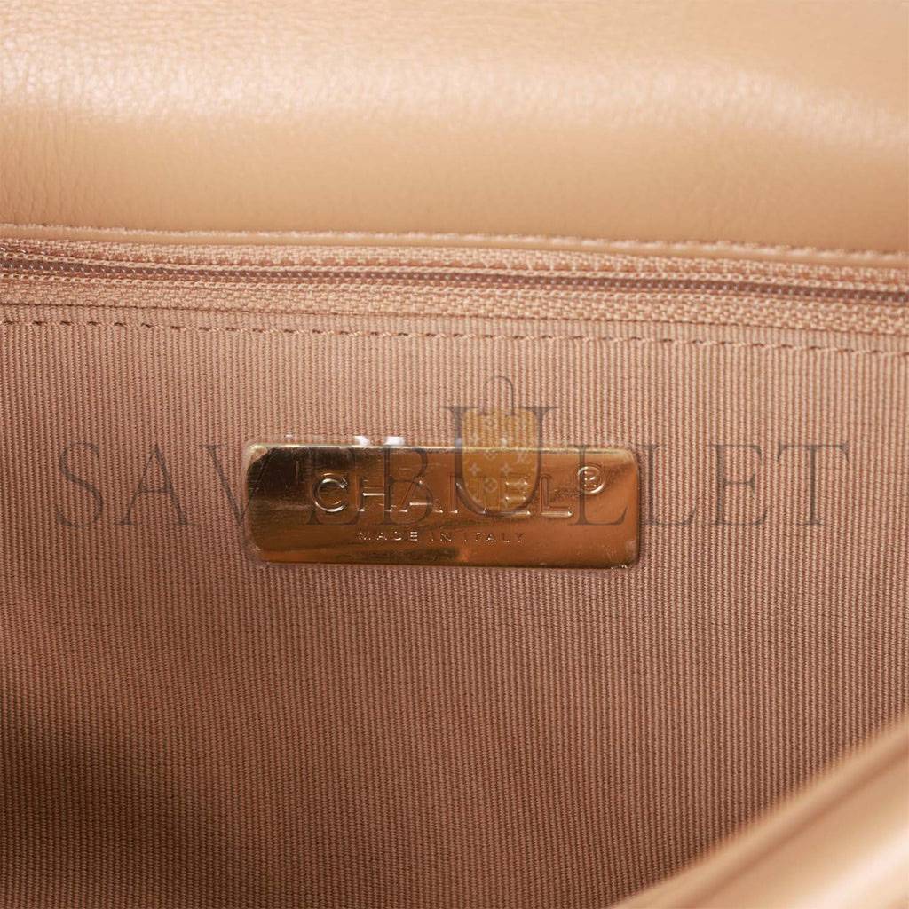 CHANEL MEDIUM 19 FLAP BAG BEIGE CALFSKIN MIXED HARDWARE (25*16*9cm) CHANEL MEDIUM 19 FLAP BAG BEIGE CALFSKIN MIXED HARDWARE (25*16*9cm)