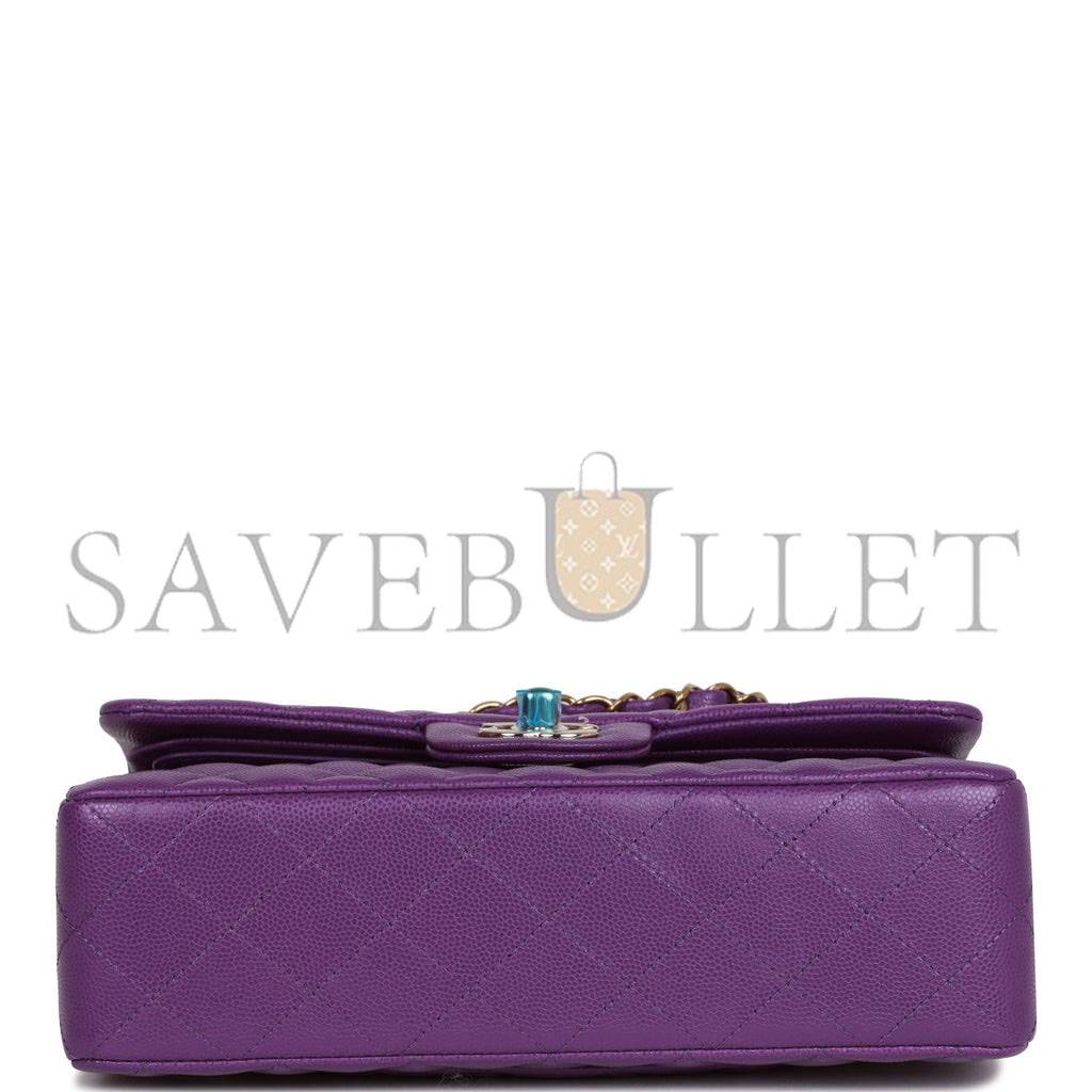 CHANEL SMALL CLASSIC DOUBLE FLAP PURPLE CAVIAR LIGHT GOLD HARDWARE (23*13*6cm) CHANEL SMALL CLASSIC DOUBLE FLAP PURPLE CAVIAR LIGHT GOLD HARDWARE (23*13*6cm)