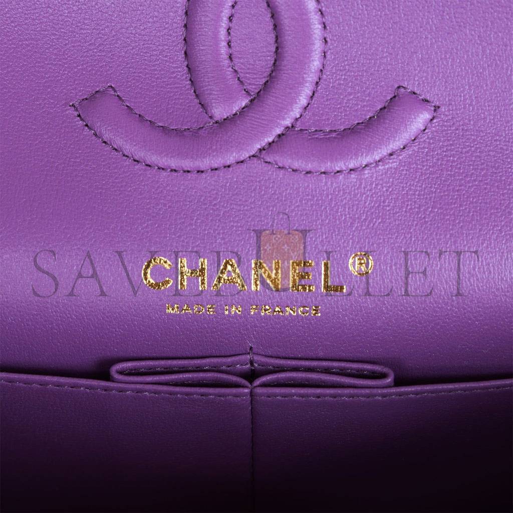 CHANEL SMALL CLASSIC DOUBLE FLAP PURPLE CAVIAR LIGHT GOLD HARDWARE (23*13*6cm) CHANEL SMALL CLASSIC DOUBLE FLAP PURPLE CAVIAR LIGHT GOLD HARDWARE (23*13*6cm)