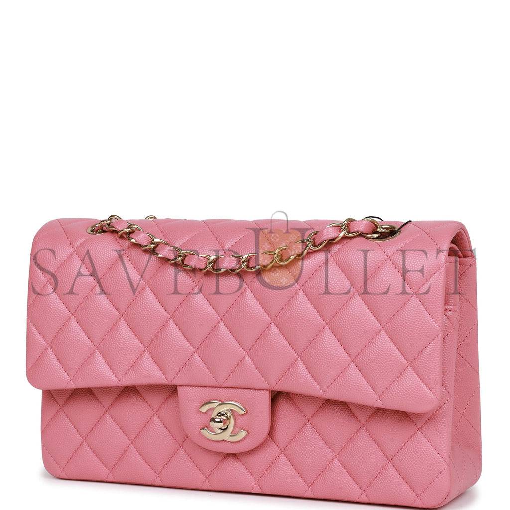 CHANEL MEDIUM CLASSIC DOUBLE FLAP BAG DARK PINK CAVIAR LIGHT GOLD HARDWARE (25*15*7cm) CHANEL MEDIUM CLASSIC DOUBLE FLAP BAG DARK PINK CAVIAR LIGHT GOLD HARDWARE (25*15*7cm)