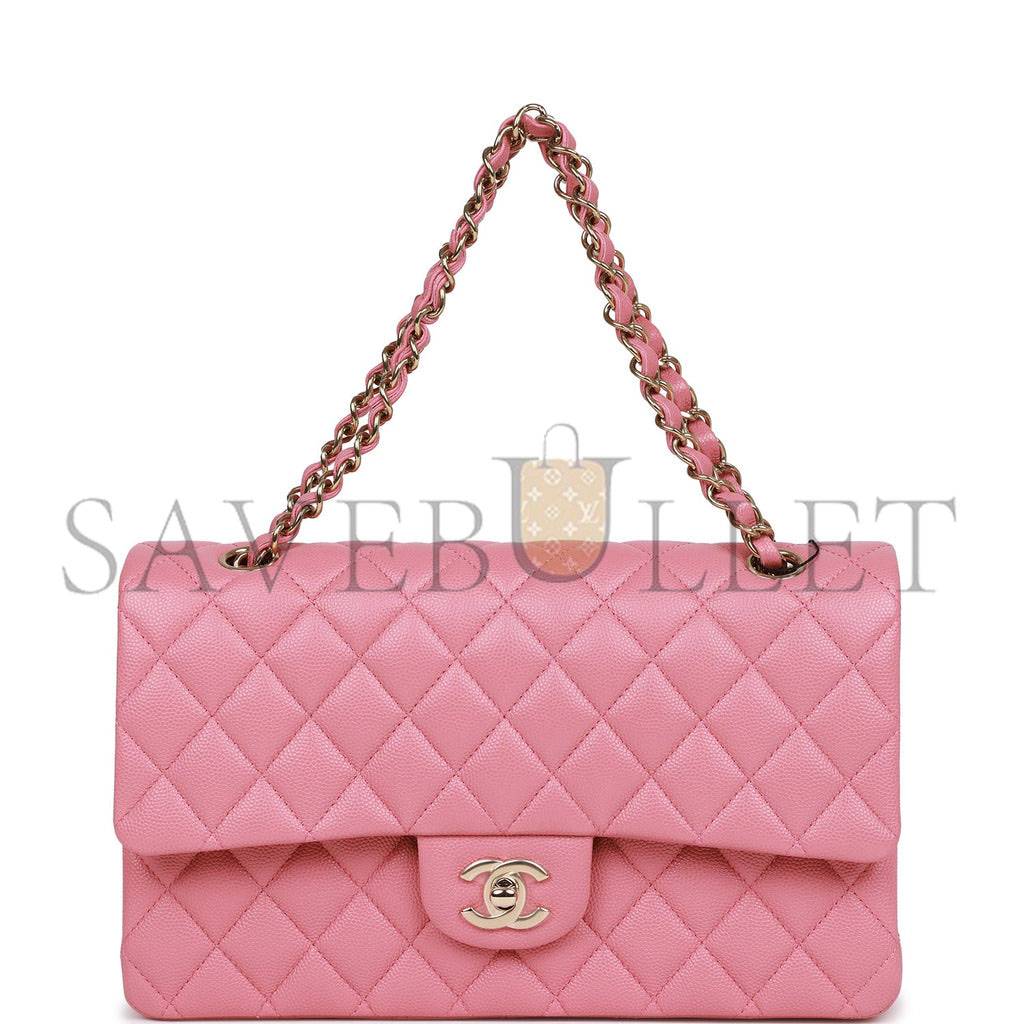 CHANEL MEDIUM CLASSIC DOUBLE FLAP BAG DARK PINK CAVIAR LIGHT GOLD HARDWARE (25*15*7cm) CHANEL MEDIUM CLASSIC DOUBLE FLAP BAG DARK PINK CAVIAR LIGHT GOLD HARDWARE (25*15*7cm)