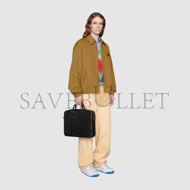 GUCCI GG EMBOSSED BRIEFCASE 658573 (40*29*6cm) GUCCI GG EMBOSSED BRIEFCASE 658573 (40*29*6cm)