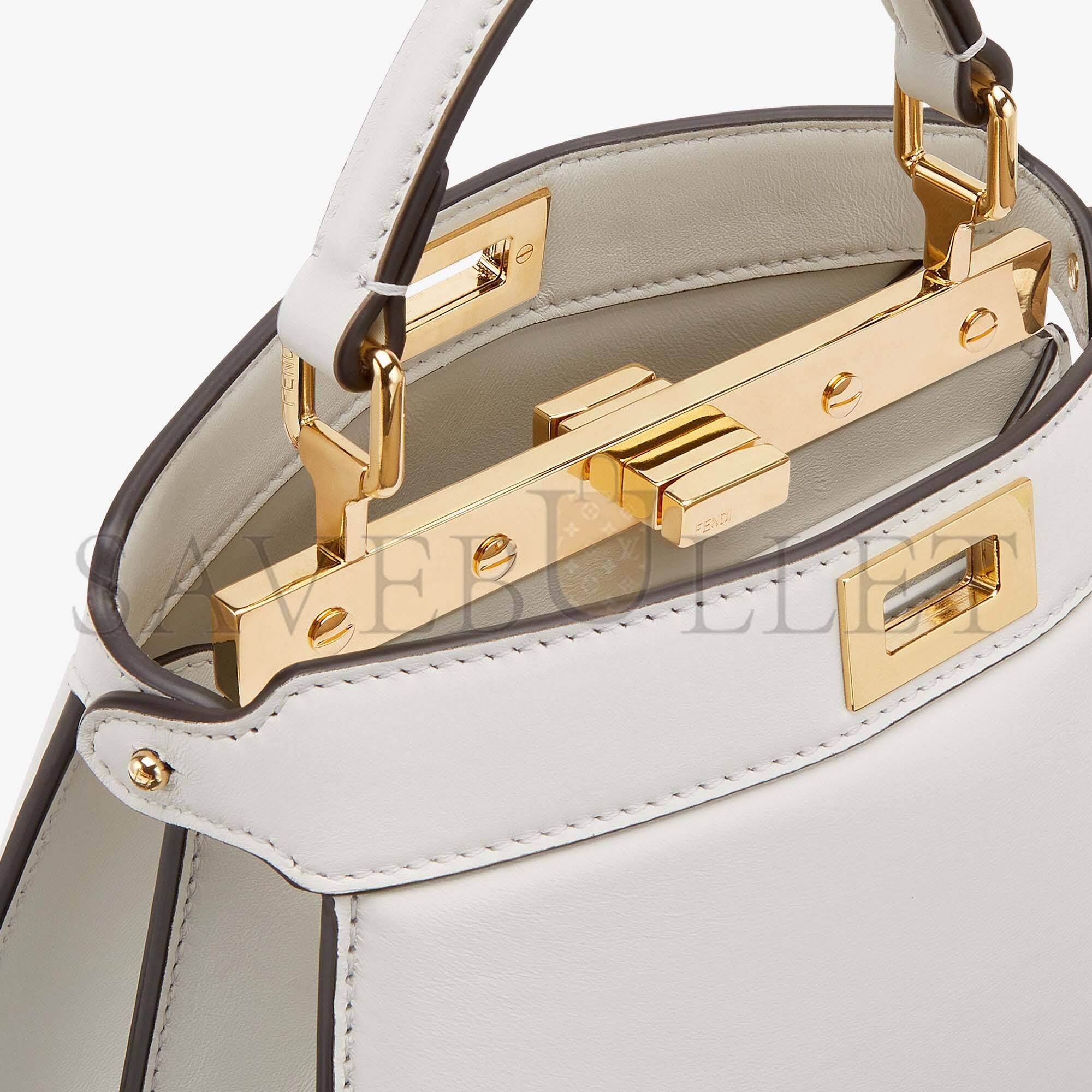 FENDI PEEKABOO ISEEU PETITE - WHITE PADDED NAPPA LEATHER BAG 8BN335ABVEF0QVL (20*15.5*11cm) FENDI PEEKABOO ISEEU PETITE - WHITE PADDED NAPPA LEATHER BAG 8BN335ABVEF0QVL (20*15.5*11cm)