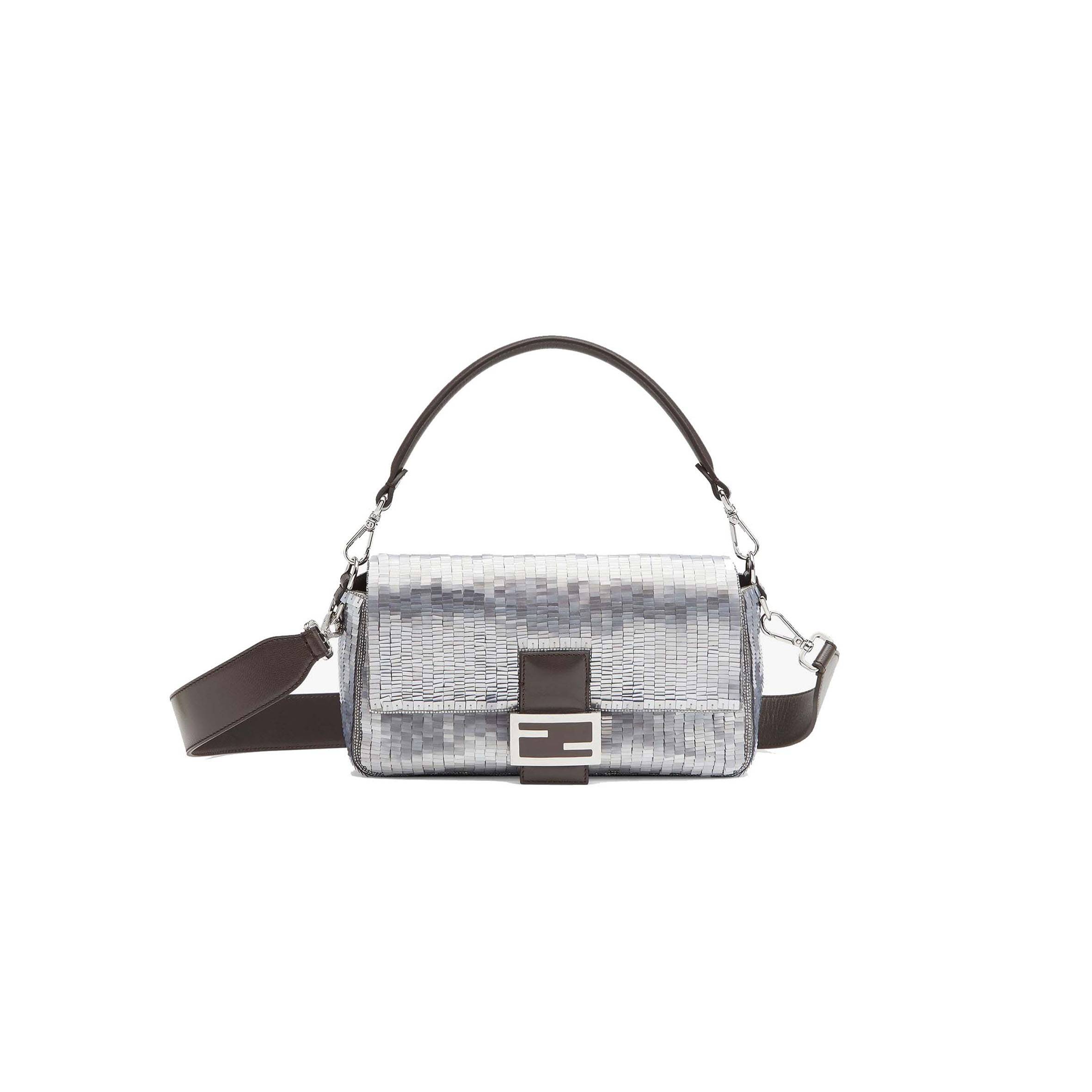FENDI BAGUETTE - RE-EDITION BAG IN ALUMINUM-TONE SEQUINS 8BR600ALMFF0JG7 (27*15*6cm) FENDI BAGUETTE - RE-EDITION BAG IN ALUMINUM-TONE SEQUINS 8BR600ALMFF0JG7 (27*15*6cm)