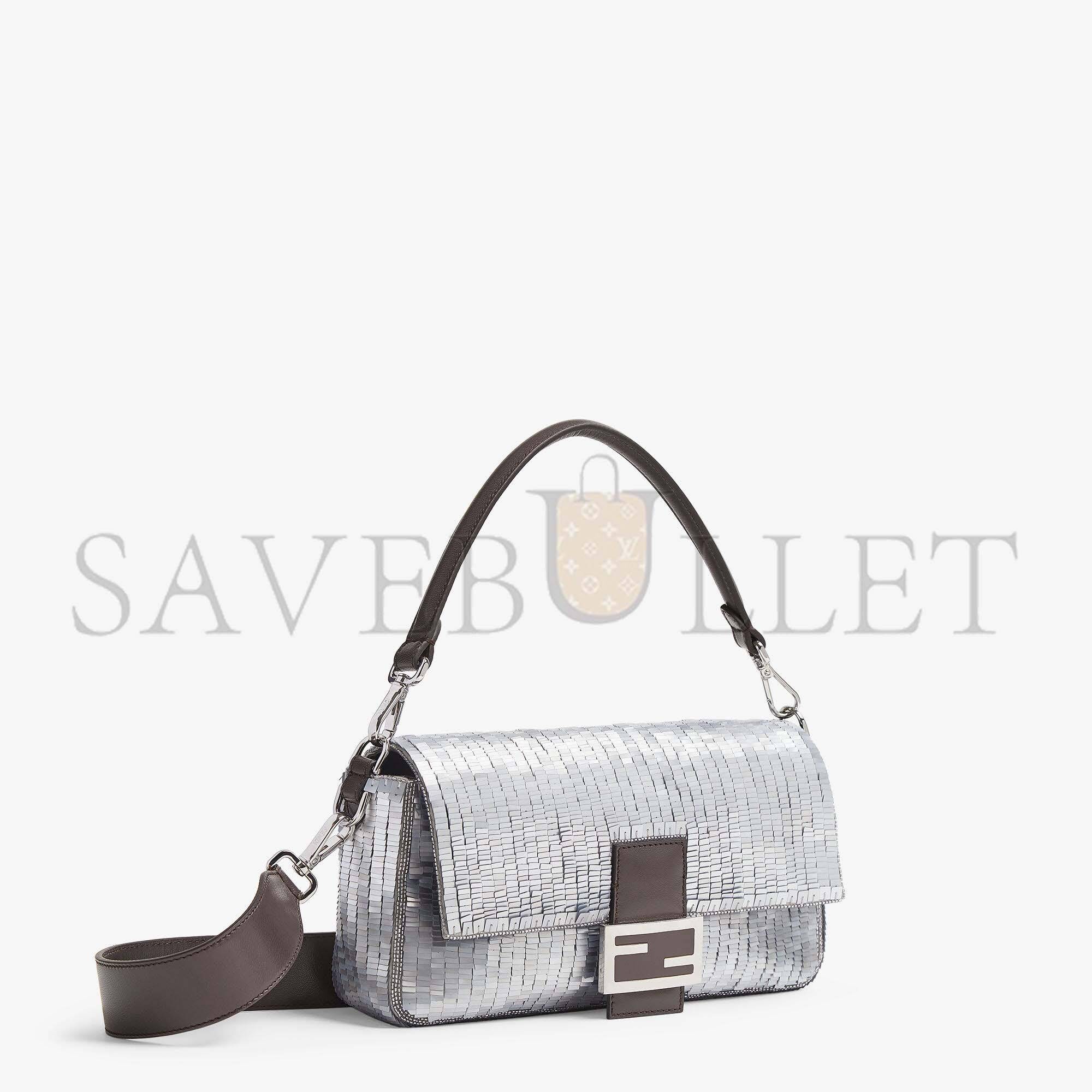FENDI BAGUETTE - RE-EDITION BAG IN ALUMINUM-TONE SEQUINS 8BR600ALMFF0JG7 (27*15*6cm) FENDI BAGUETTE - RE-EDITION BAG IN ALUMINUM-TONE SEQUINS 8BR600ALMFF0JG7 (27*15*6cm)