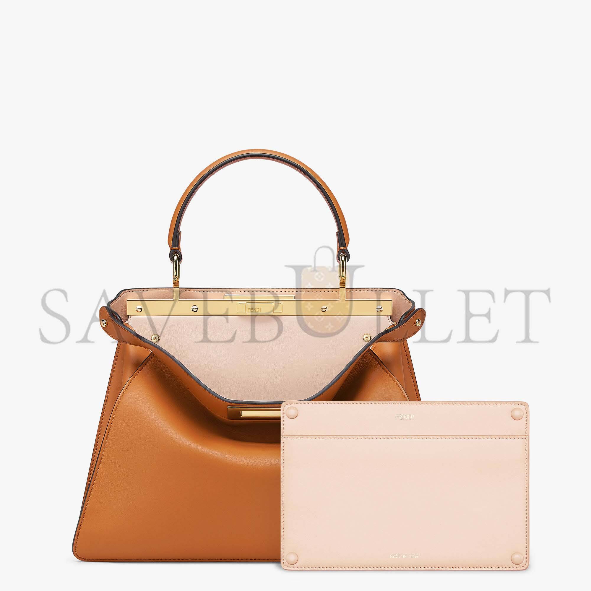 FENDI PEEKABOO ISEEU MEDIUM - BROWN LEATHER BAG 8BN321A6V3F1D48 (33.5*25.5*13cm) FENDI PEEKABOO ISEEU MEDIUM - BROWN LEATHER BAG 8BN321A6V3F1D48 (33.5*25.5*13cm)