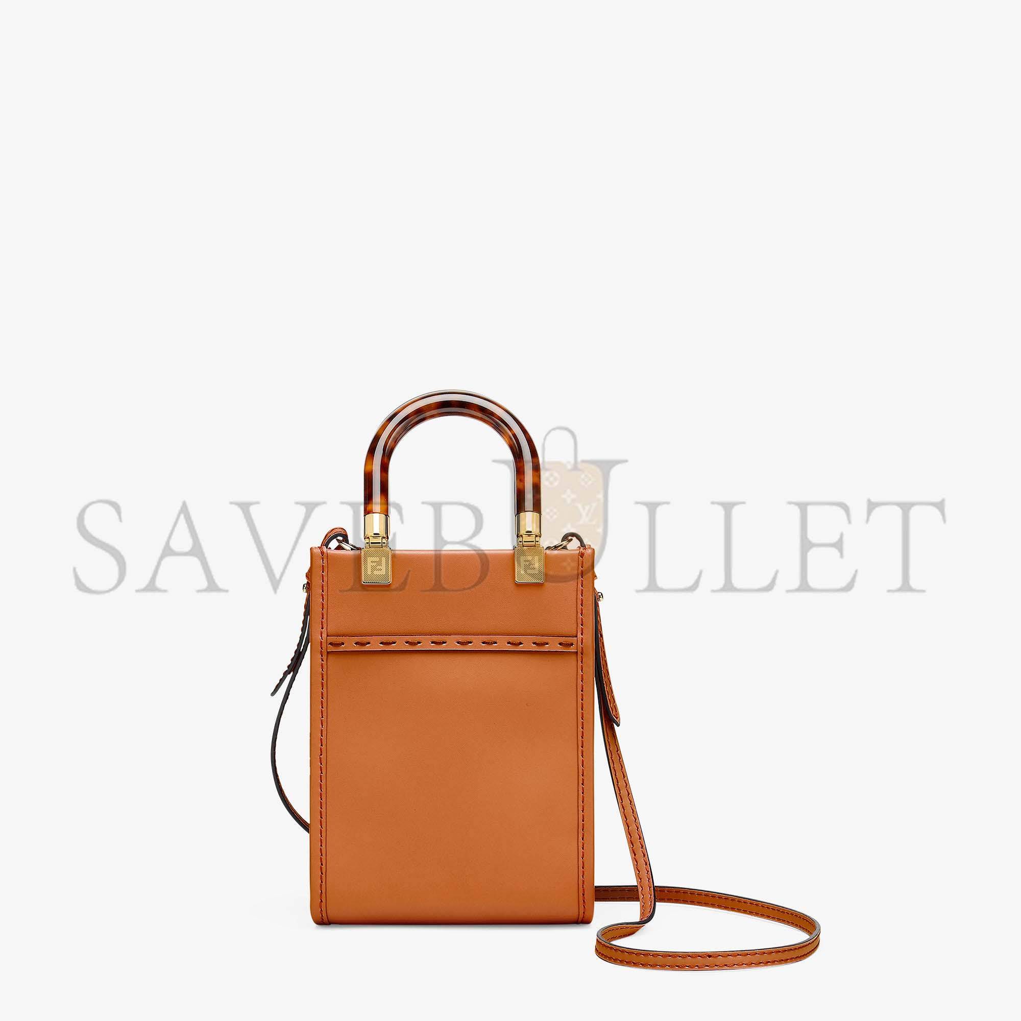 FENDI MINI SUNSHINE SHOPPER - BROWN LEATHER MINI-BAG 8BS051ABVLF0PWZ (18*13*6.5cm) FENDI MINI SUNSHINE SHOPPER - BROWN LEATHER MINI-BAG 8BS051ABVLF0PWZ (18*13*6.5cm)