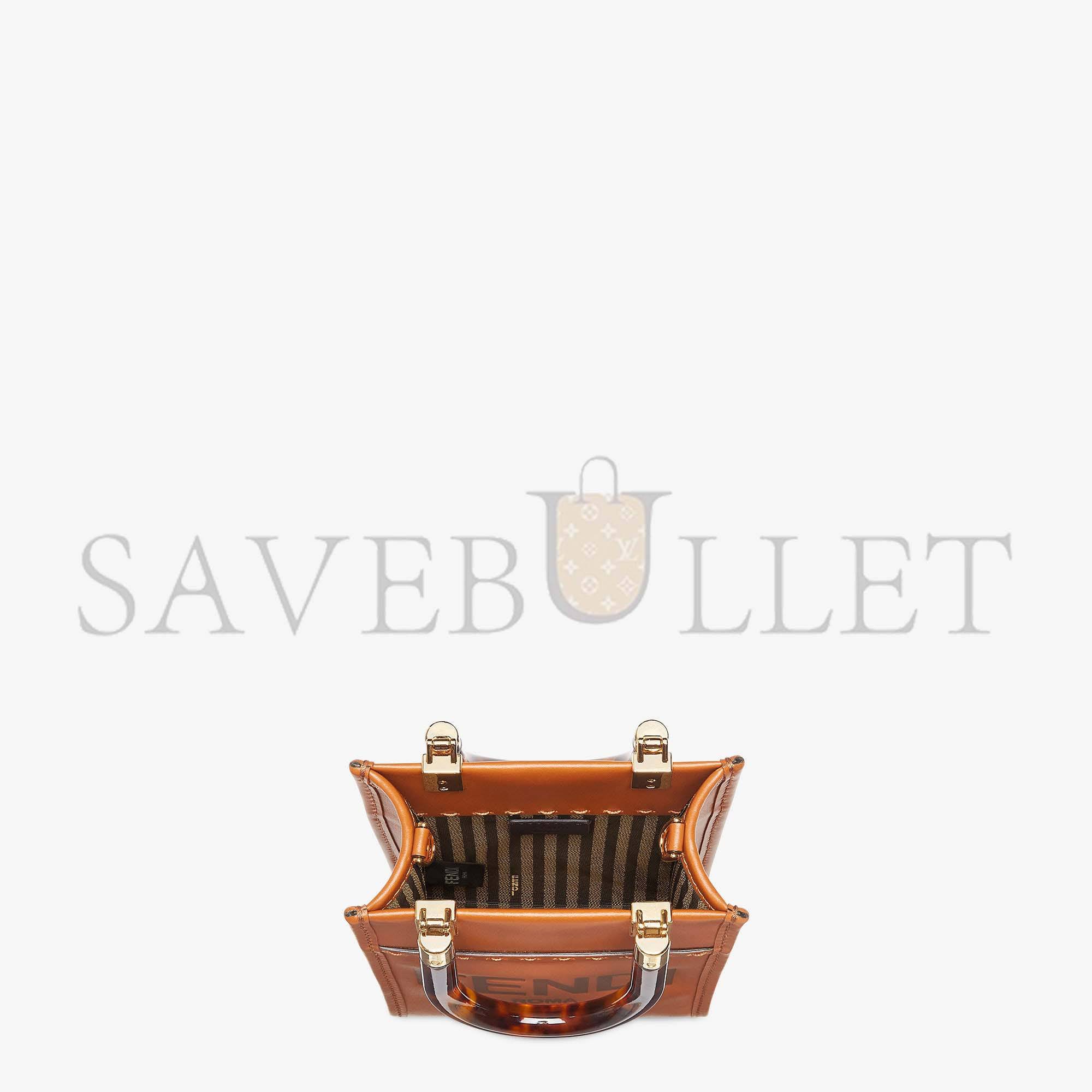 FENDI MINI SUNSHINE SHOPPER - BROWN LEATHER MINI-BAG 8BS051ABVLF0PWZ (18*13*6.5cm) FENDI MINI SUNSHINE SHOPPER - BROWN LEATHER MINI-BAG 8BS051ABVLF0PWZ (18*13*6.5cm)