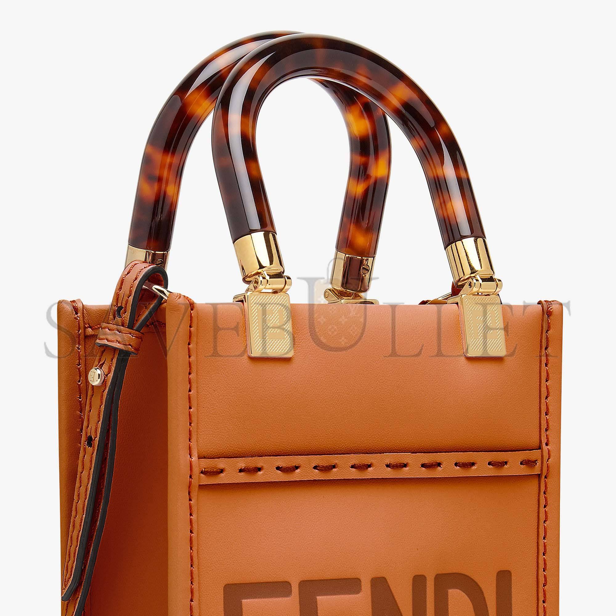 FENDI MINI SUNSHINE SHOPPER - BROWN LEATHER MINI-BAG 8BS051ABVLF0PWZ (18*13*6.5cm) FENDI MINI SUNSHINE SHOPPER - BROWN LEATHER MINI-BAG 8BS051ABVLF0PWZ (18*13*6.5cm)