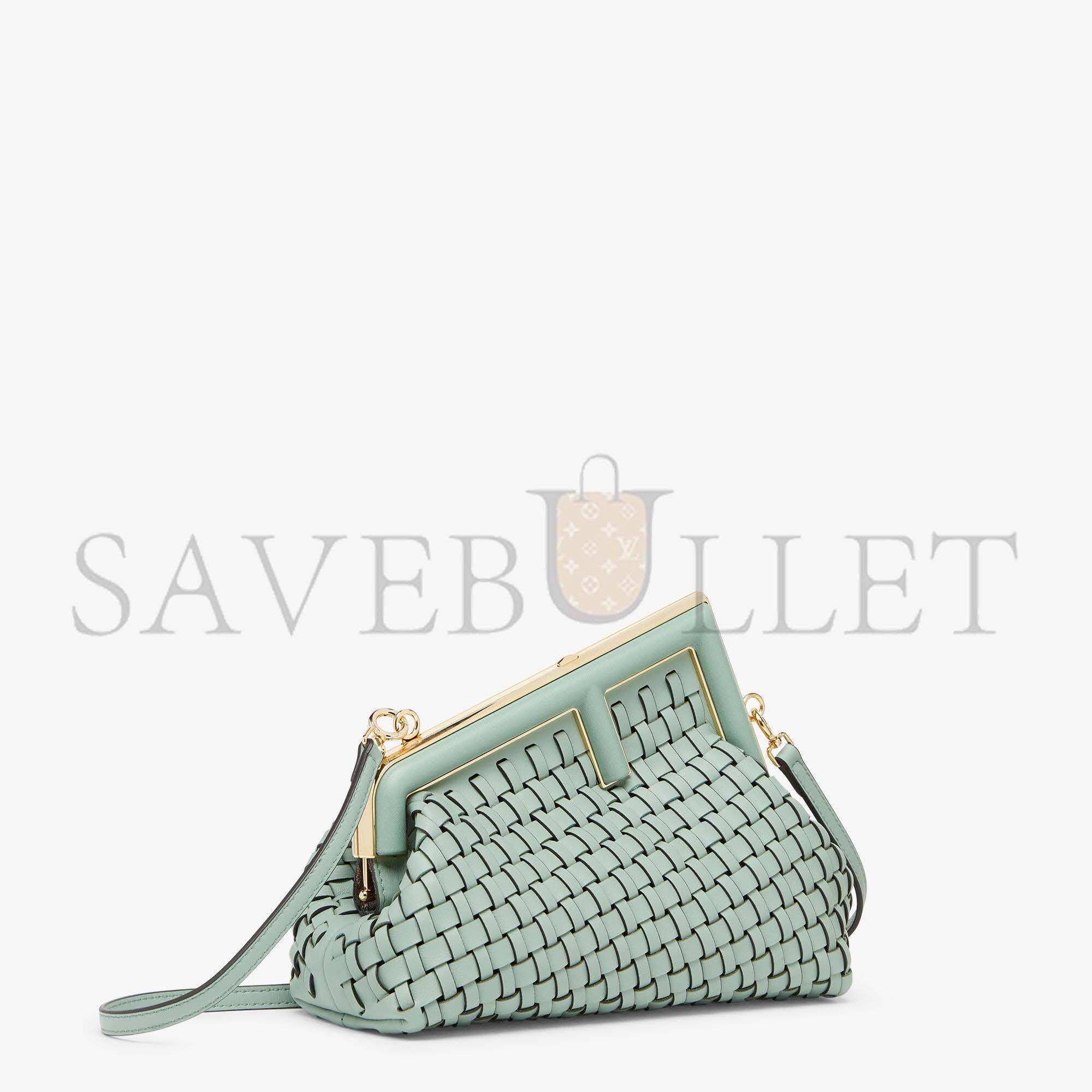 FENDI FIRST SMALL - MINT GREEN LEATHER INTERLACE BAG 8BP129ALOXF03HW (26*18*9.5cm) FENDI FIRST SMALL - MINT GREEN LEATHER INTERLACE BAG 8BP129ALOXF03HW (26*18*9.5cm)