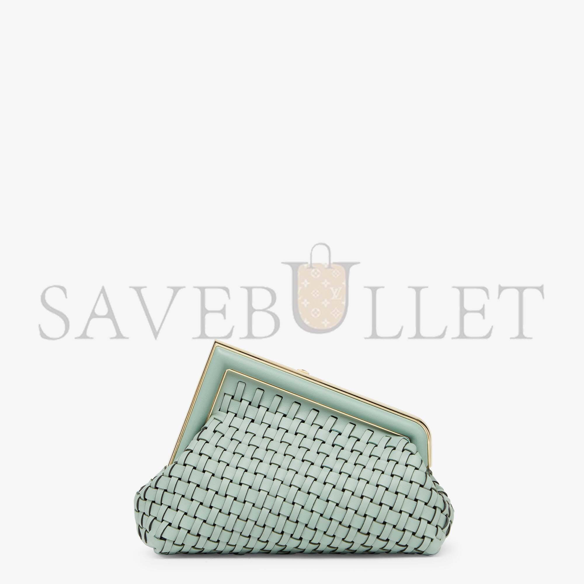 FENDI FIRST SMALL - MINT GREEN LEATHER INTERLACE BAG 8BP129ALOXF03HW (26*18*9.5cm) FENDI FIRST SMALL - MINT GREEN LEATHER INTERLACE BAG 8BP129ALOXF03HW (26*18*9.5cm)