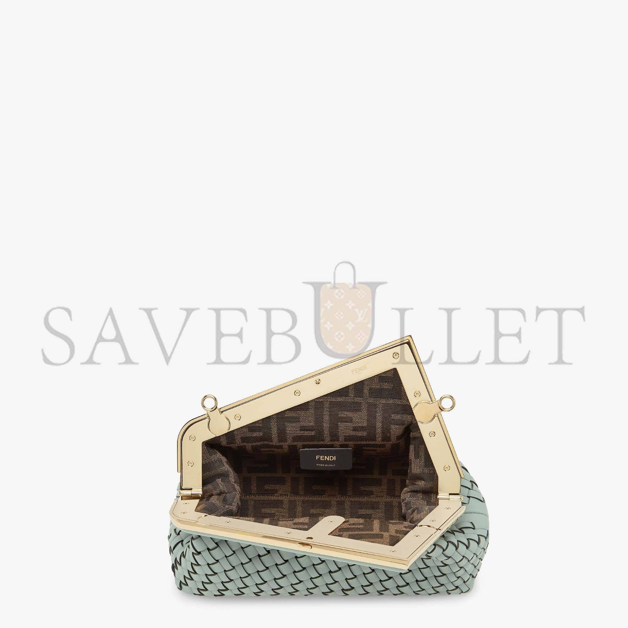 FENDI FIRST SMALL - MINT GREEN LEATHER INTERLACE BAG 8BP129ALOXF03HW (26*18*9.5cm) FENDI FIRST SMALL - MINT GREEN LEATHER INTERLACE BAG 8BP129ALOXF03HW (26*18*9.5cm)