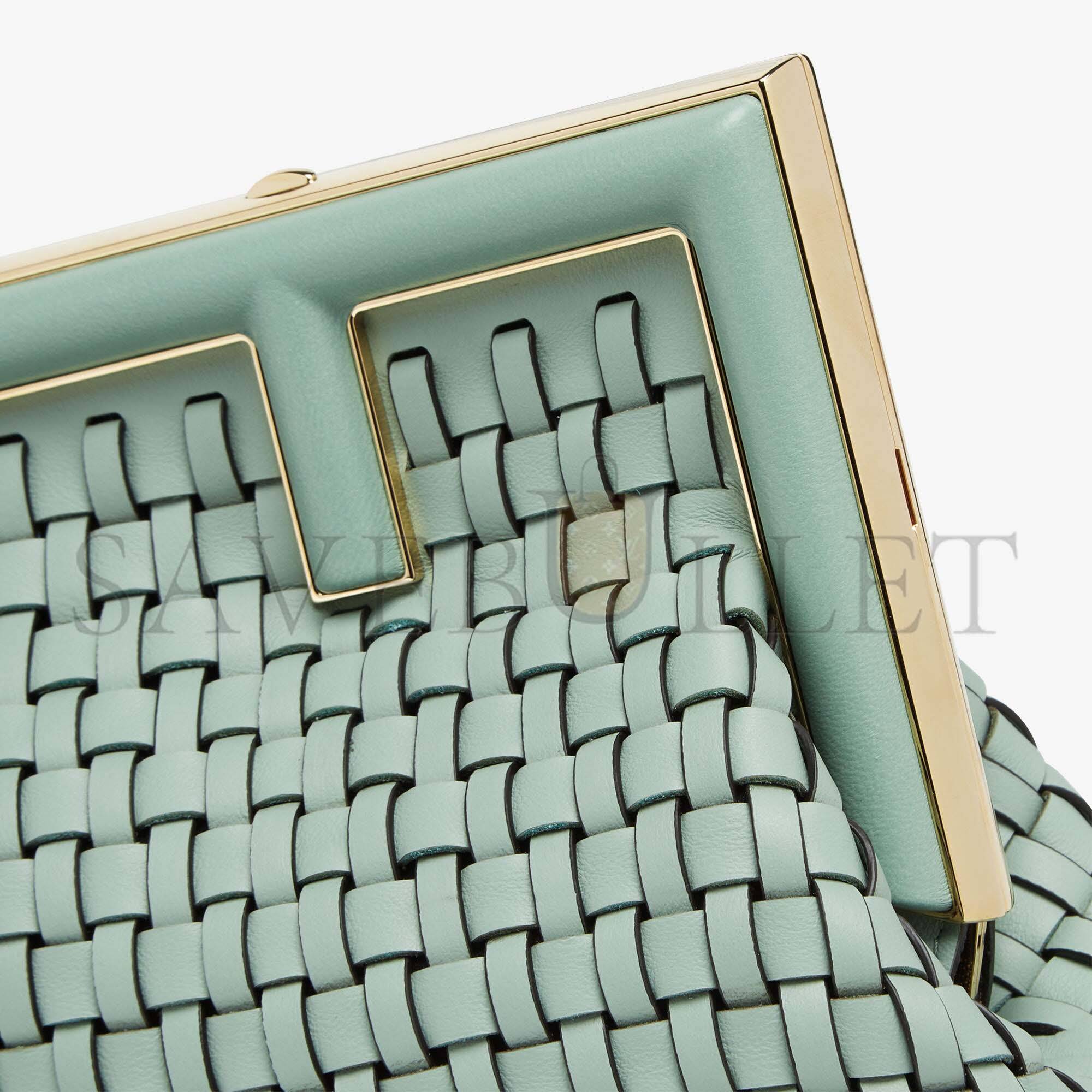 FENDI FIRST SMALL - MINT GREEN LEATHER INTERLACE BAG 8BP129ALOXF03HW (26*18*9.5cm) FENDI FIRST SMALL - MINT GREEN LEATHER INTERLACE BAG 8BP129ALOXF03HW (26*18*9.5cm)