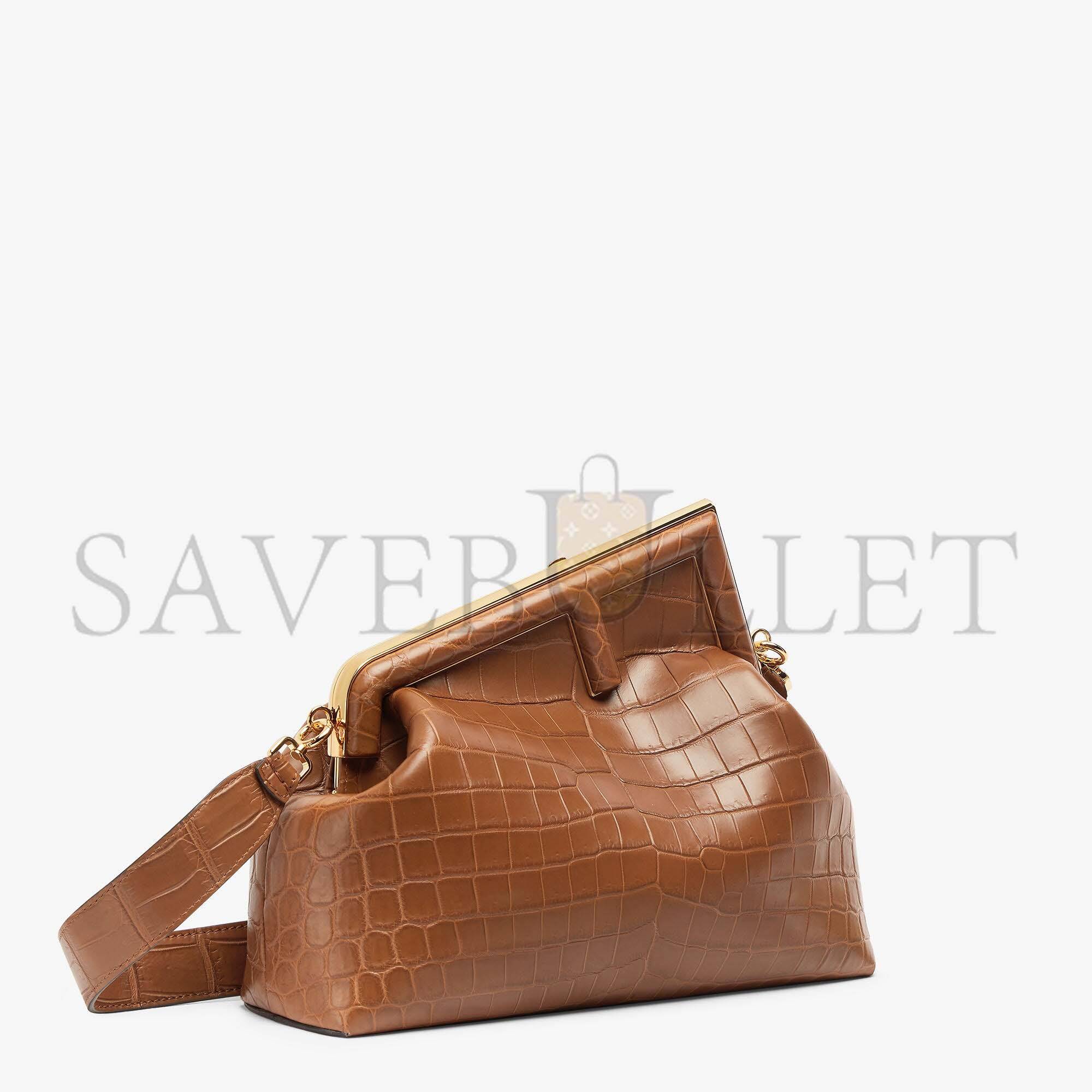 FENDI FIRST MEDIUM - BROWN CROCODILE LEATHER BAG 8BP127AGXTF0L1A (32.5*23.5*15cm) FENDI FIRST MEDIUM - BROWN CROCODILE LEATHER BAG 8BP127AGXTF0L1A (32.5*23.5*15cm)