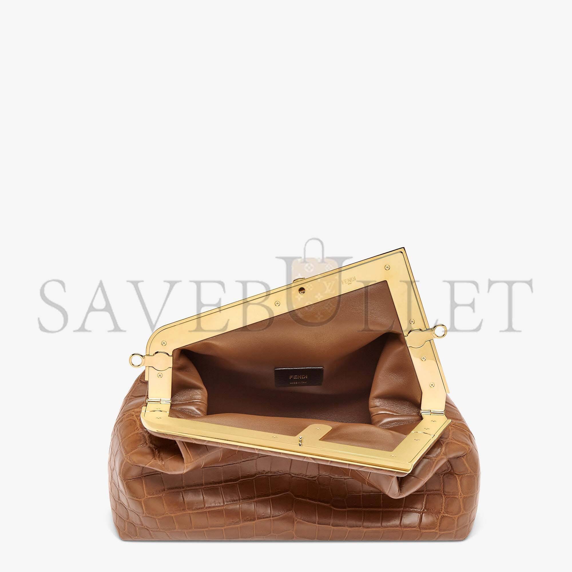 FENDI FIRST MEDIUM - BROWN CROCODILE LEATHER BAG 8BP127AGXTF0L1A (32.5*23.5*15cm) FENDI FIRST MEDIUM - BROWN CROCODILE LEATHER BAG 8BP127AGXTF0L1A (32.5*23.5*15cm)