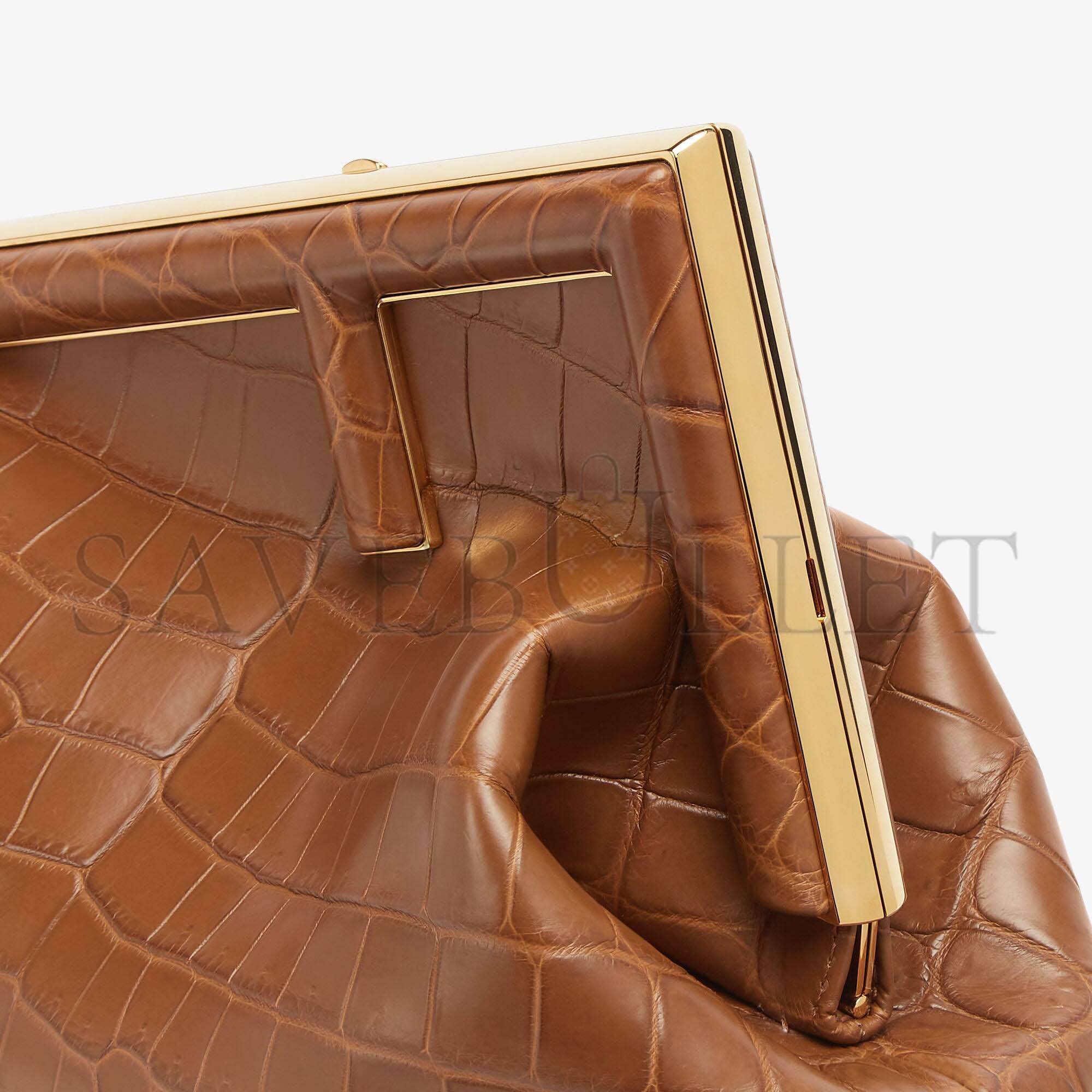 FENDI FIRST MEDIUM - BROWN CROCODILE LEATHER BAG 8BP127AGXTF0L1A (32.5*23.5*15cm) FENDI FIRST MEDIUM - BROWN CROCODILE LEATHER BAG 8BP127AGXTF0L1A (32.5*23.5*15cm)