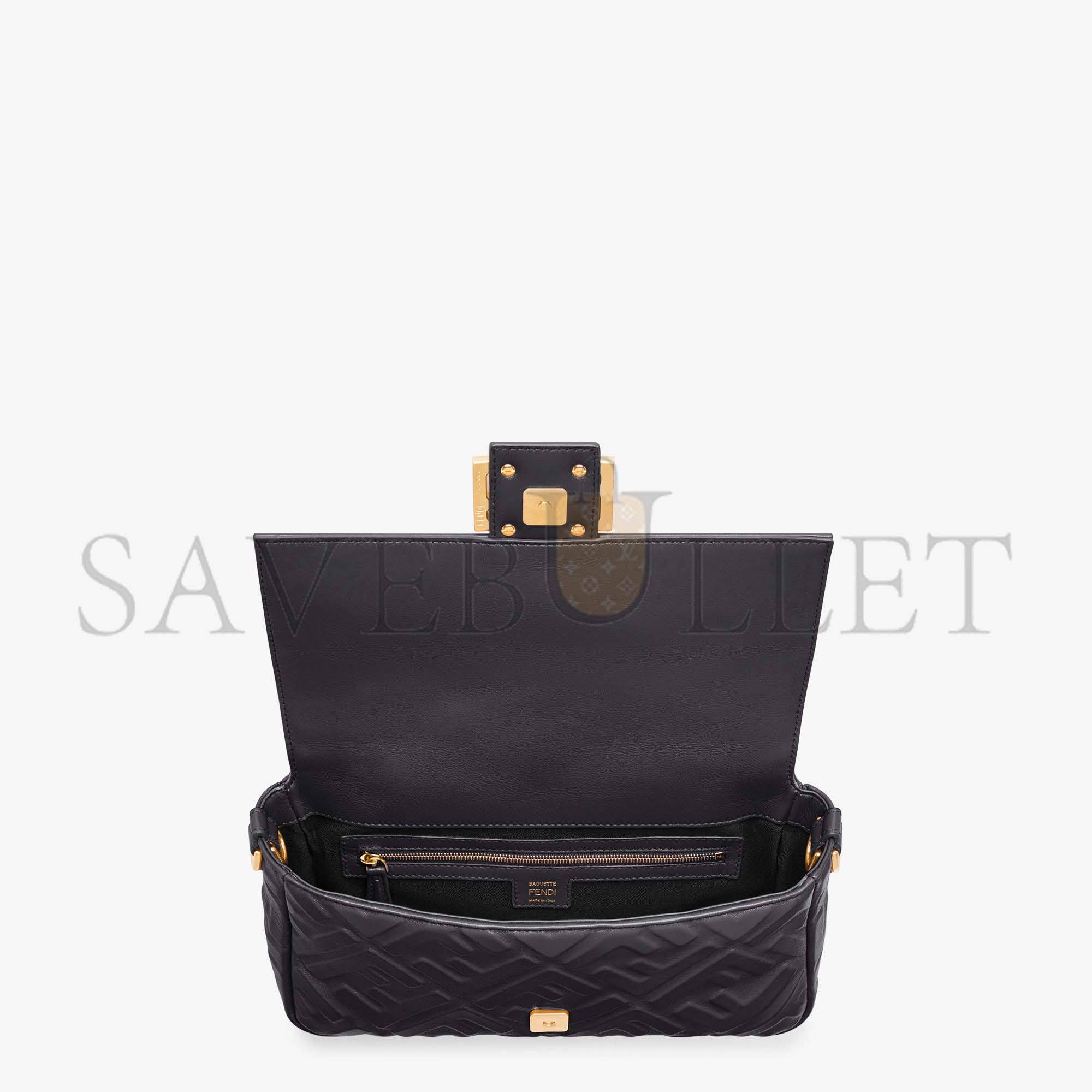 FENDI BAGUETTE - BLACK LEATHER BAG 8BR600A72VF15ZW (27*15*6cm) FENDI BAGUETTE - BLACK LEATHER BAG 8BR600A72VF15ZW (27*15*6cm)