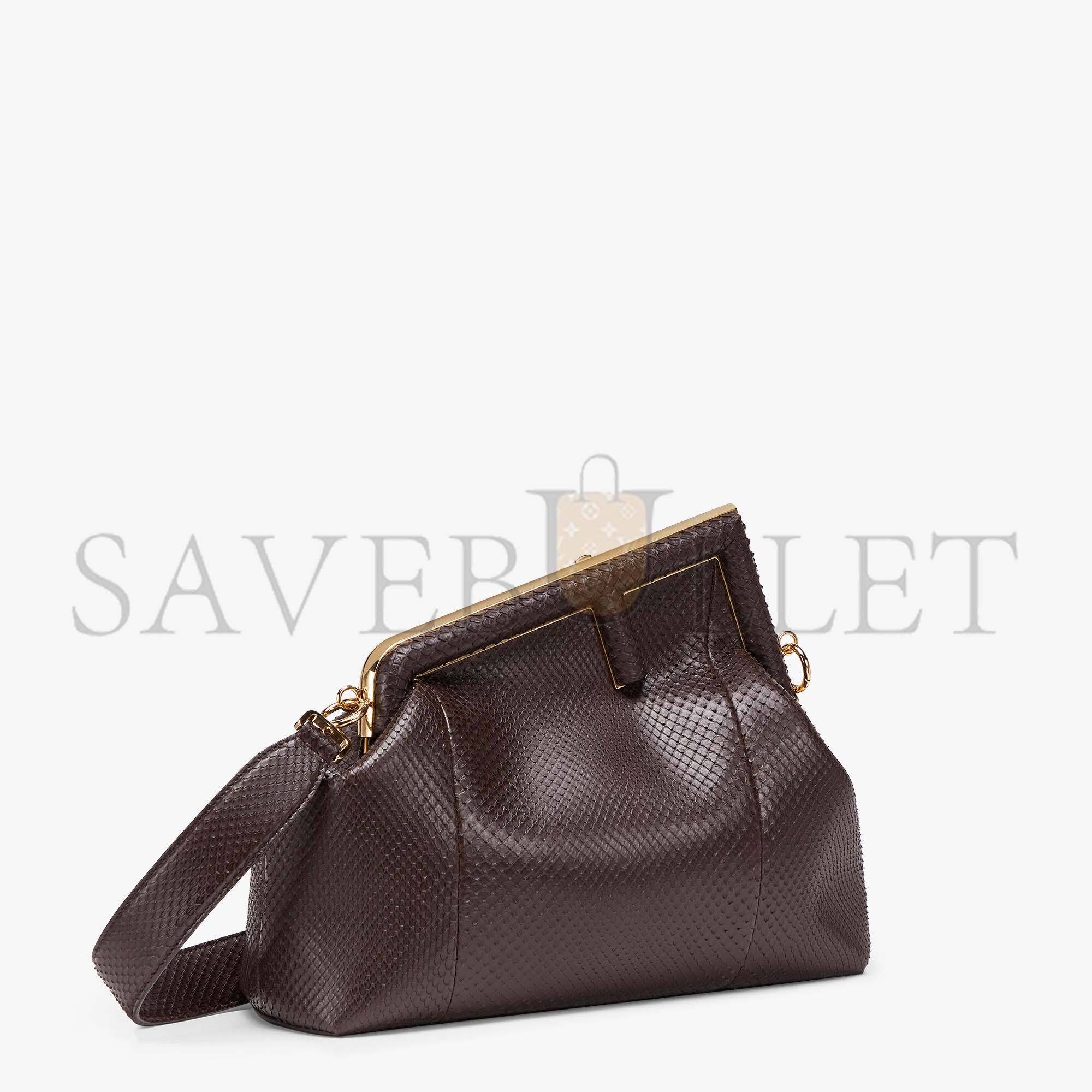 FENDI FIRST MEDIUM - DARK BROWN PYTHON LEATHER BAG 8BP127AHN2F12G2 (32.5*23.5*15cm) FENDI FIRST MEDIUM - DARK BROWN PYTHON LEATHER BAG 8BP127AHN2F12G2 (32.5*23.5*15cm)