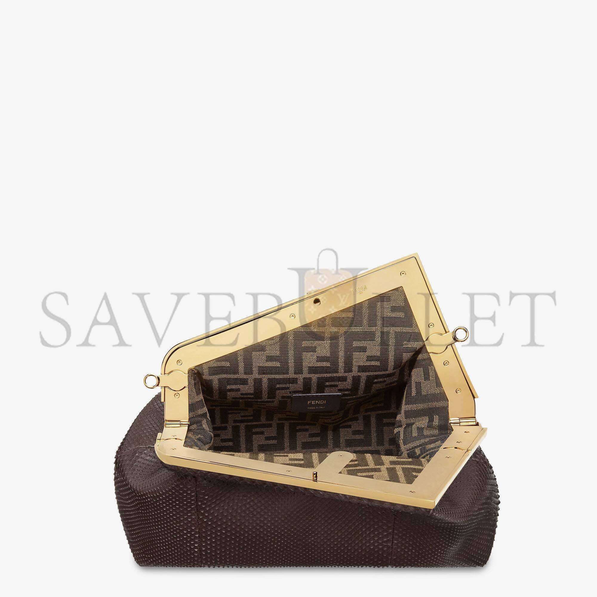 FENDI FIRST MEDIUM - DARK BROWN PYTHON LEATHER BAG 8BP127AHN2F12G2 (32.5*23.5*15cm) FENDI FIRST MEDIUM - DARK BROWN PYTHON LEATHER BAG 8BP127AHN2F12G2 (32.5*23.5*15cm)