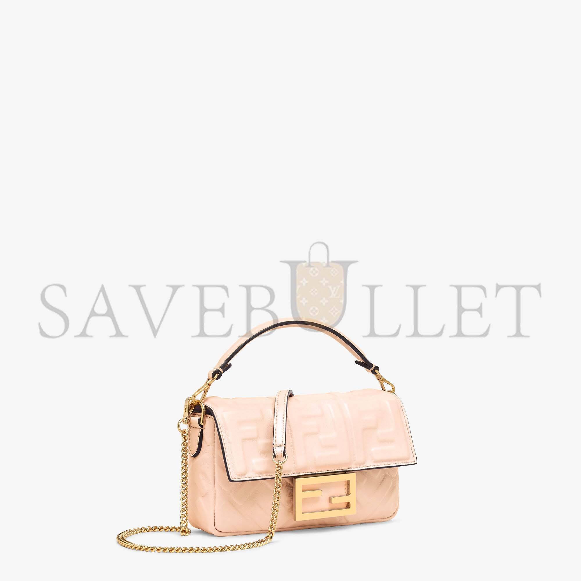 FENDI BAGUETTE MINI - PALE PINK NAPPA LEATHER BAG 8BS017A72VF171M (19*11.5*4cm) FENDI BAGUETTE MINI - PALE PINK NAPPA LEATHER BAG 8BS017A72VF171M (19*11.5*4cm)