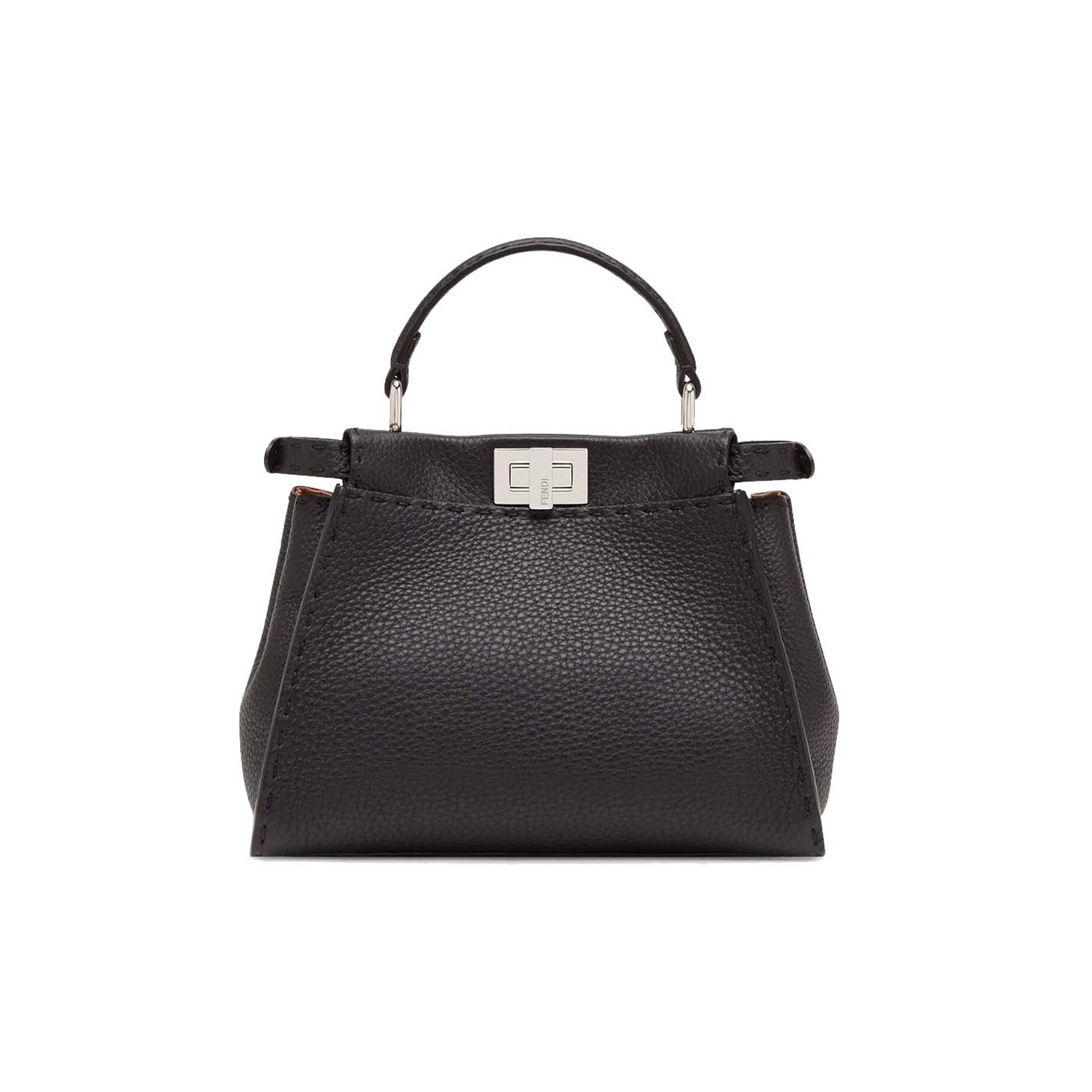 FENDI PEEKABOO MINI - BLACK SELLERIA BAG 8BN244Q0JF0E66 (23*18*11cm) FENDI PEEKABOO MINI - BLACK SELLERIA BAG 8BN244Q0JF0E66 (23*18*11cm)