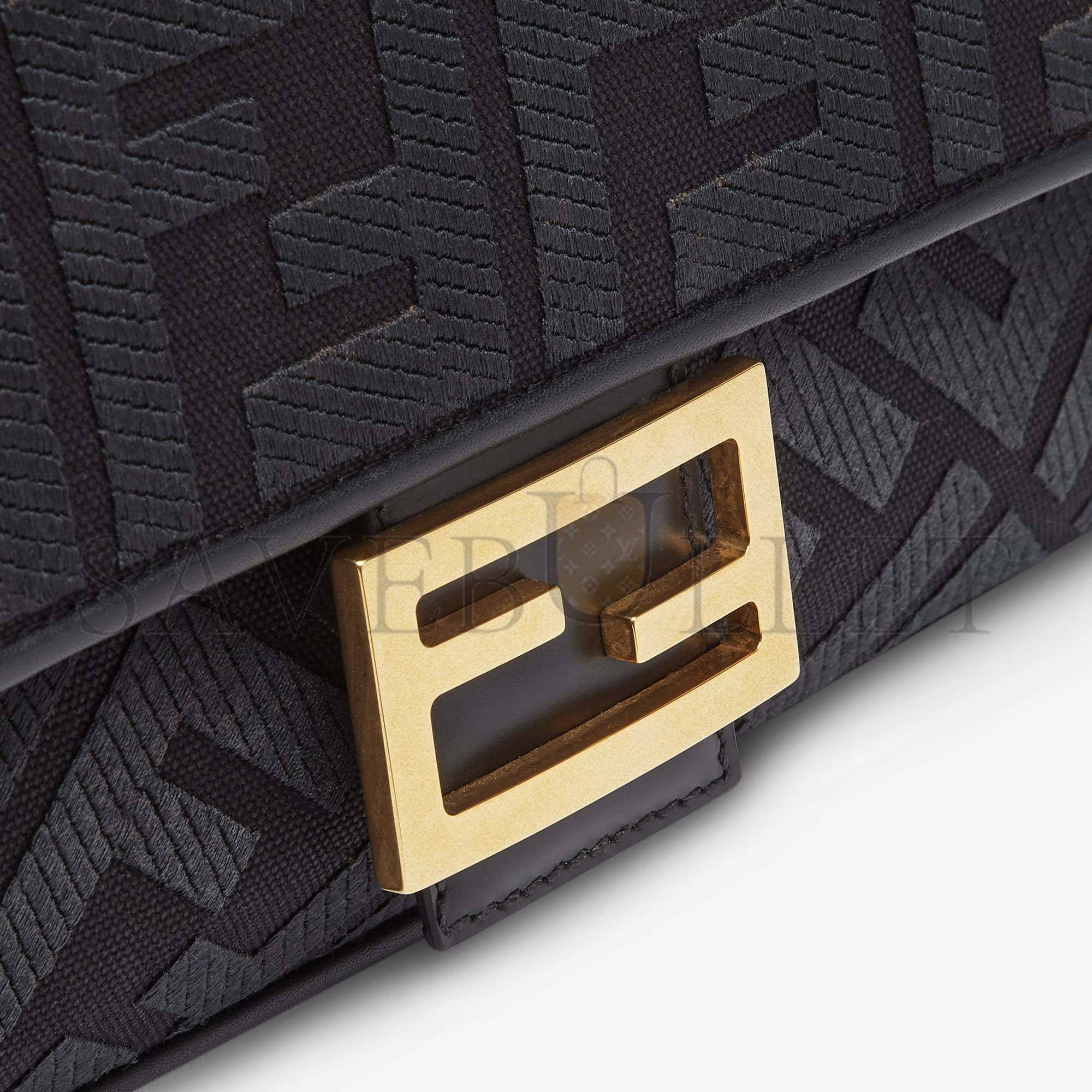 FENDI BAGUETTE - BLACK FF CANVAS BAG 8BR600AMCDF1CFJ (27*15*6cm) FENDI BAGUETTE - BLACK FF CANVAS BAG 8BR600AMCDF1CFJ (27*15*6cm)