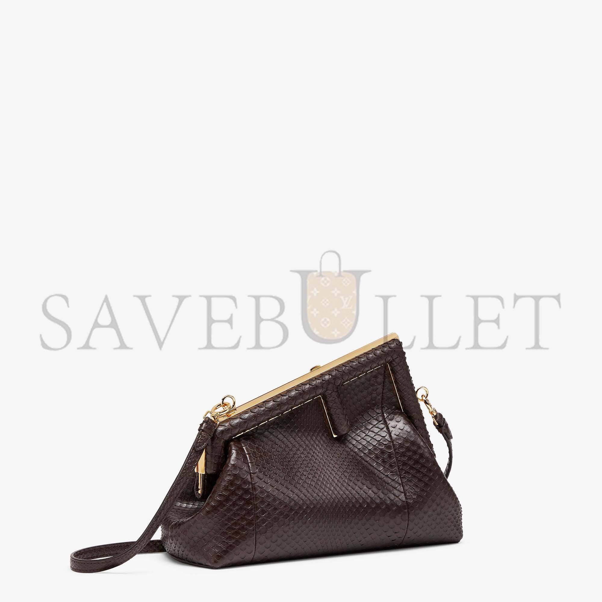 FENDI FIRST SMALL - DARK BROWN PYTHON LEATHER BAG 8BP129AHN2F12G2 (26*18*9.5cm) FENDI FIRST SMALL - DARK BROWN PYTHON LEATHER BAG 8BP129AHN2F12G2 (26*18*9.5cm)