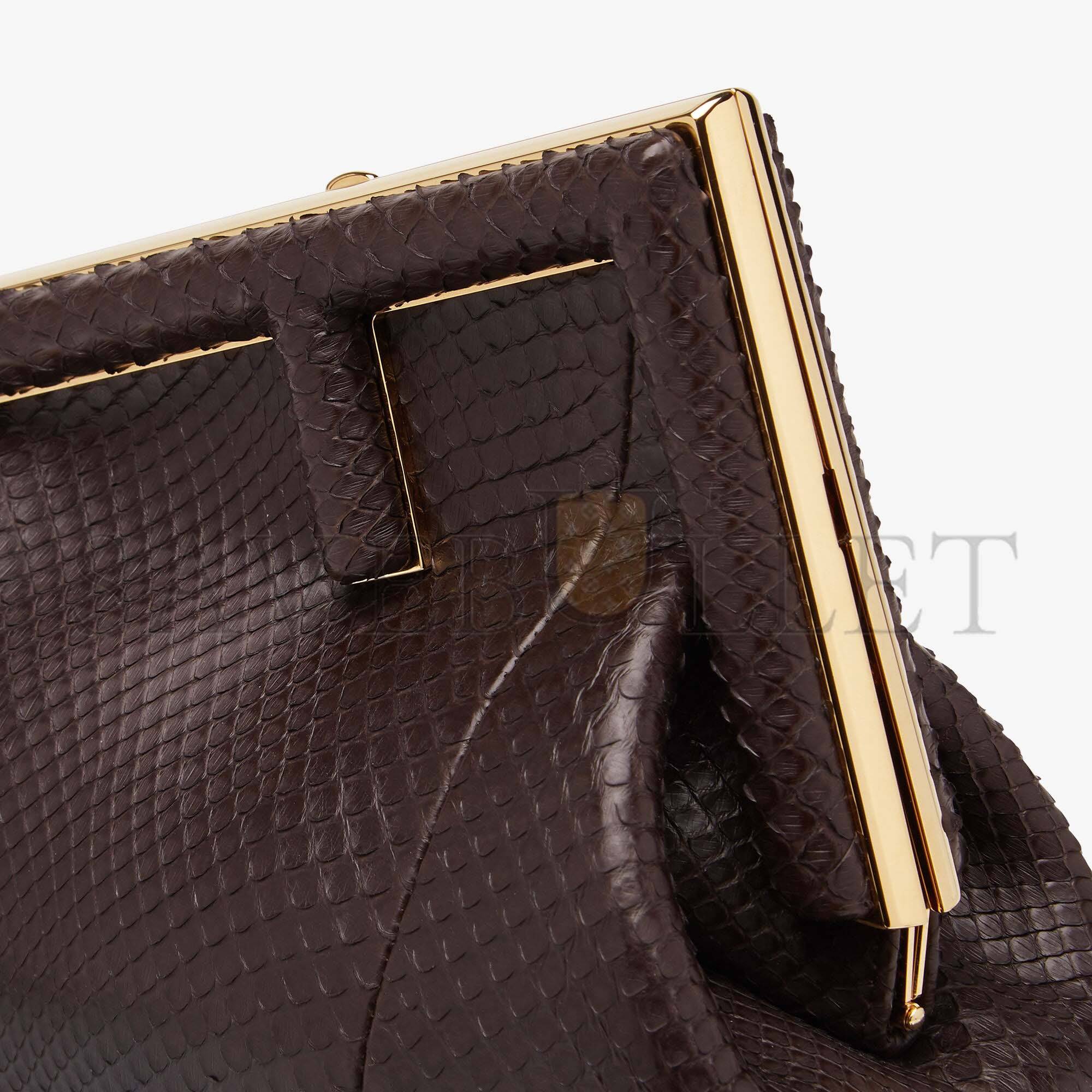 FENDI FIRST SMALL - DARK BROWN PYTHON LEATHER BAG 8BP129AHN2F12G2 (26*18*9.5cm) FENDI FIRST SMALL - DARK BROWN PYTHON LEATHER BAG 8BP129AHN2F12G2 (26*18*9.5cm)