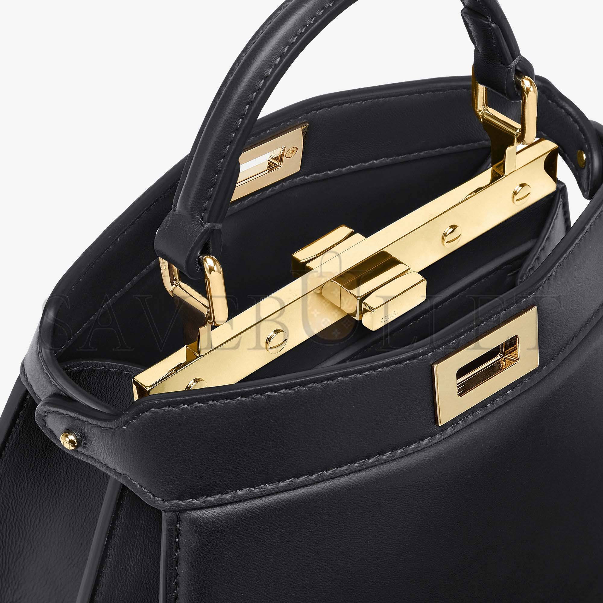 FENDI PEEKABOO ISEEU PETITE - BLACK PADDED NAPPA LEATHER BAG 8BN335ABVEF0KUR (20*15.5*11cm) FENDI PEEKABOO ISEEU PETITE - BLACK PADDED NAPPA LEATHER BAG 8BN335ABVEF0KUR (20*15.5*11cm)
