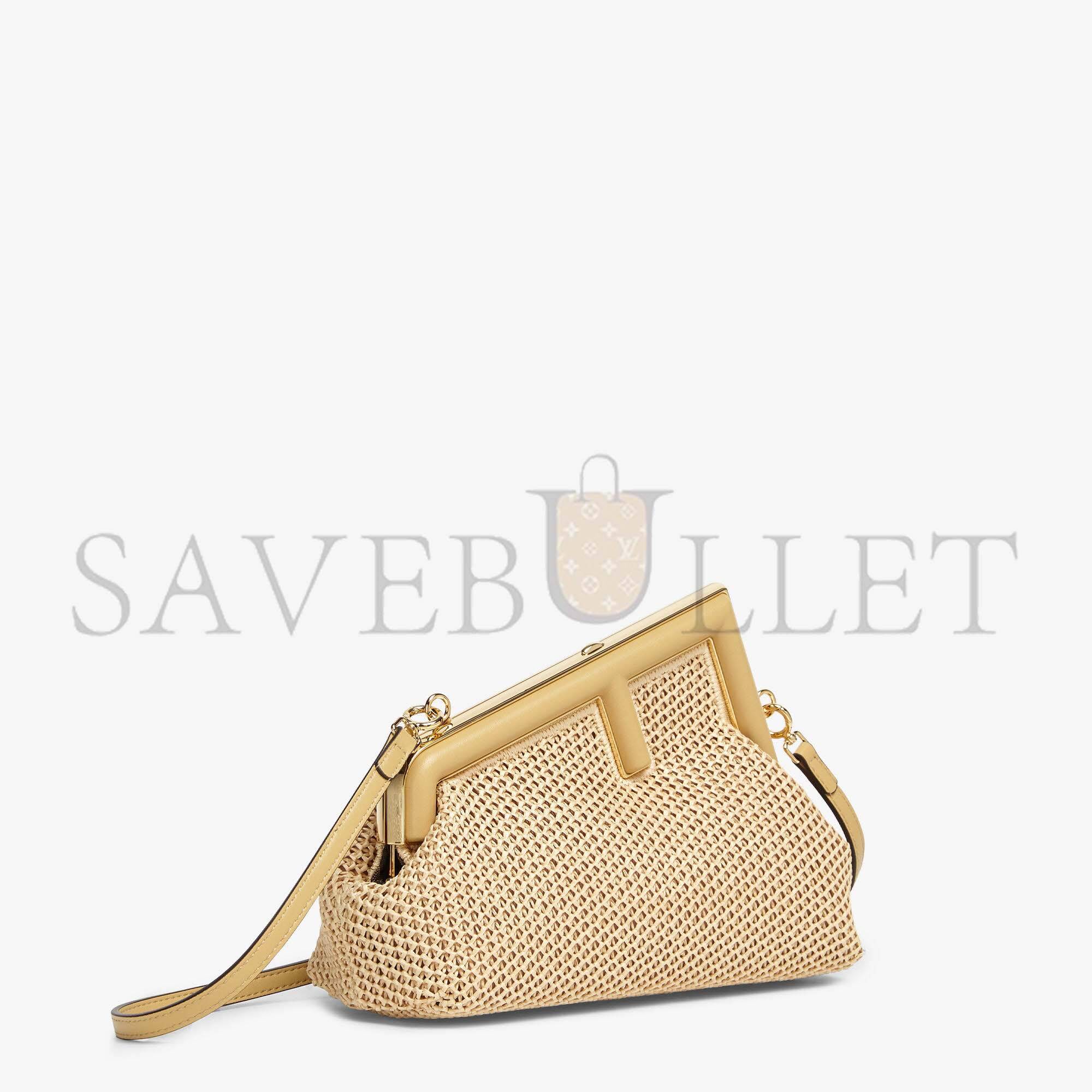FENDI FIRST SMALL - BEIGE RAFFIA MACRAME BAG 8BP129AL9AF1EEB (23*18*9.5cm) FENDI FIRST SMALL - BEIGE RAFFIA MACRAME BAG 8BP129AL9AF1EEB (23*18*9.5cm)