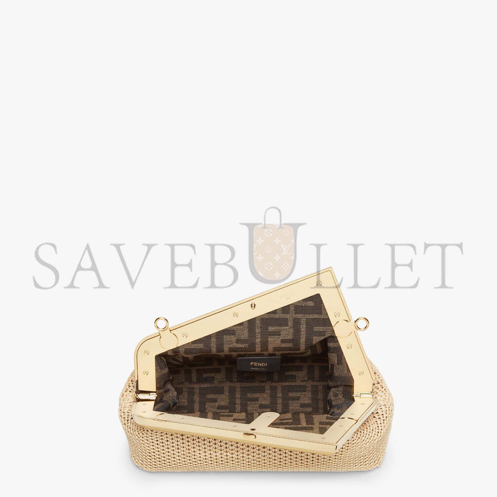 FENDI FIRST SMALL - BEIGE RAFFIA MACRAME BAG 8BP129AL9AF1EEB (23*18*9.5cm) FENDI FIRST SMALL - BEIGE RAFFIA MACRAME BAG 8BP129AL9AF1EEB (23*18*9.5cm)