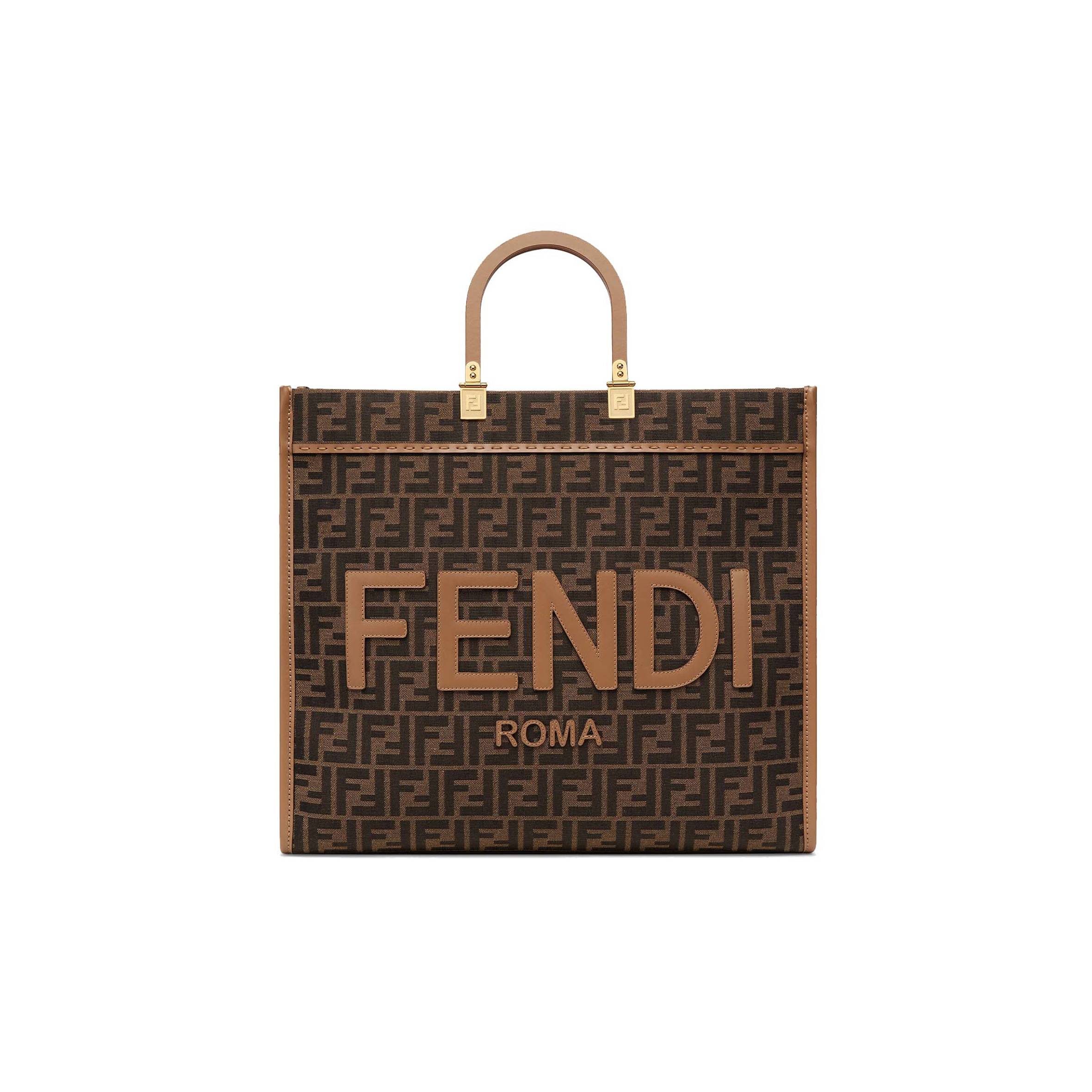 FENDI SUNSHINE LARGE - BROWN FF JACQUARD FABRIC SHOPPER 8BH372ALVYF1GE3 (40.5*35*21.5cm) FENDI SUNSHINE LARGE - BROWN FF JACQUARD FABRIC SHOPPER 8BH372ALVYF1GE3 (40.5*35*21.5cm)