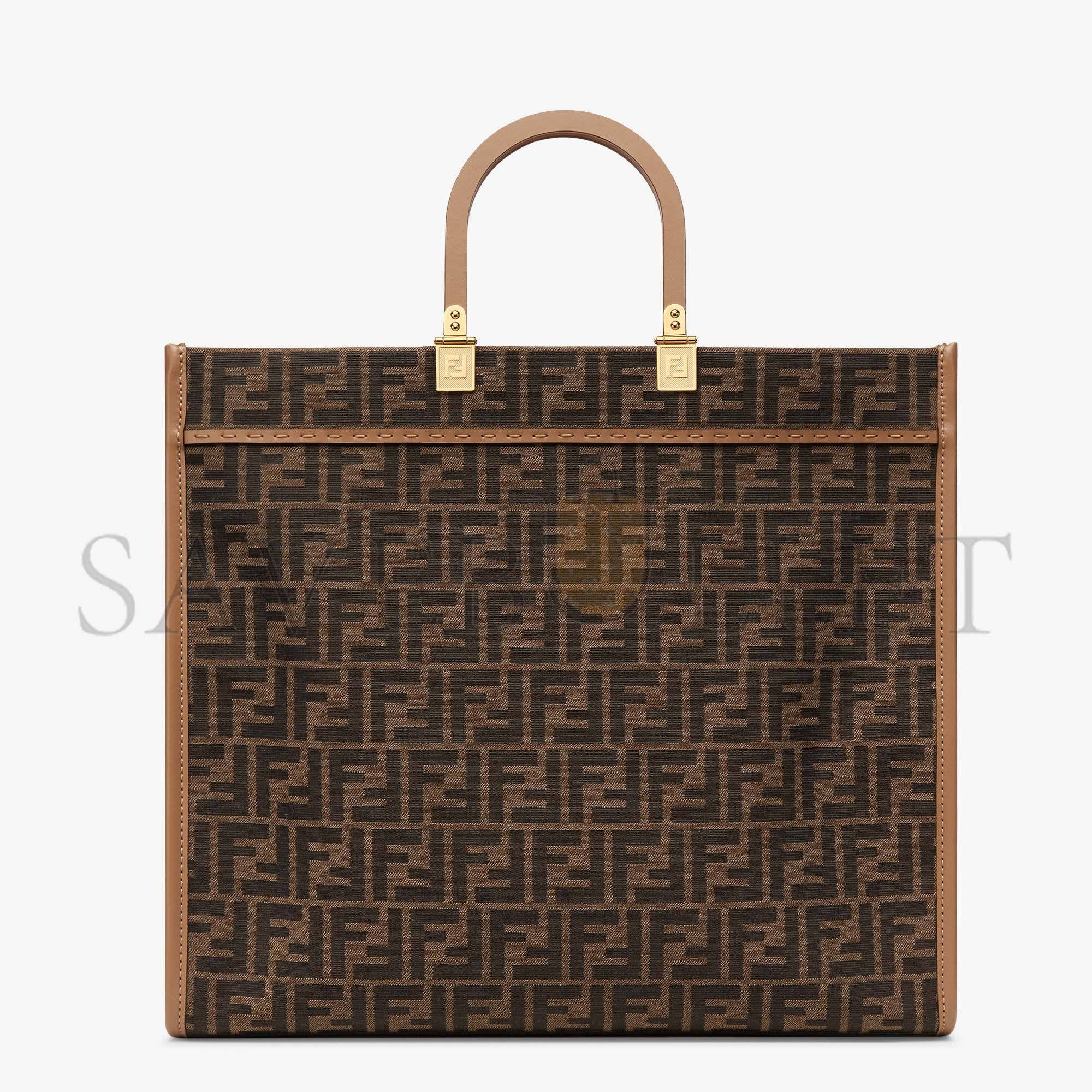 FENDI SUNSHINE LARGE - BROWN FF JACQUARD FABRIC SHOPPER 8BH372ALVYF1GE3 (40.5*35*21.5cm) FENDI SUNSHINE LARGE - BROWN FF JACQUARD FABRIC SHOPPER 8BH372ALVYF1GE3 (40.5*35*21.5cm)