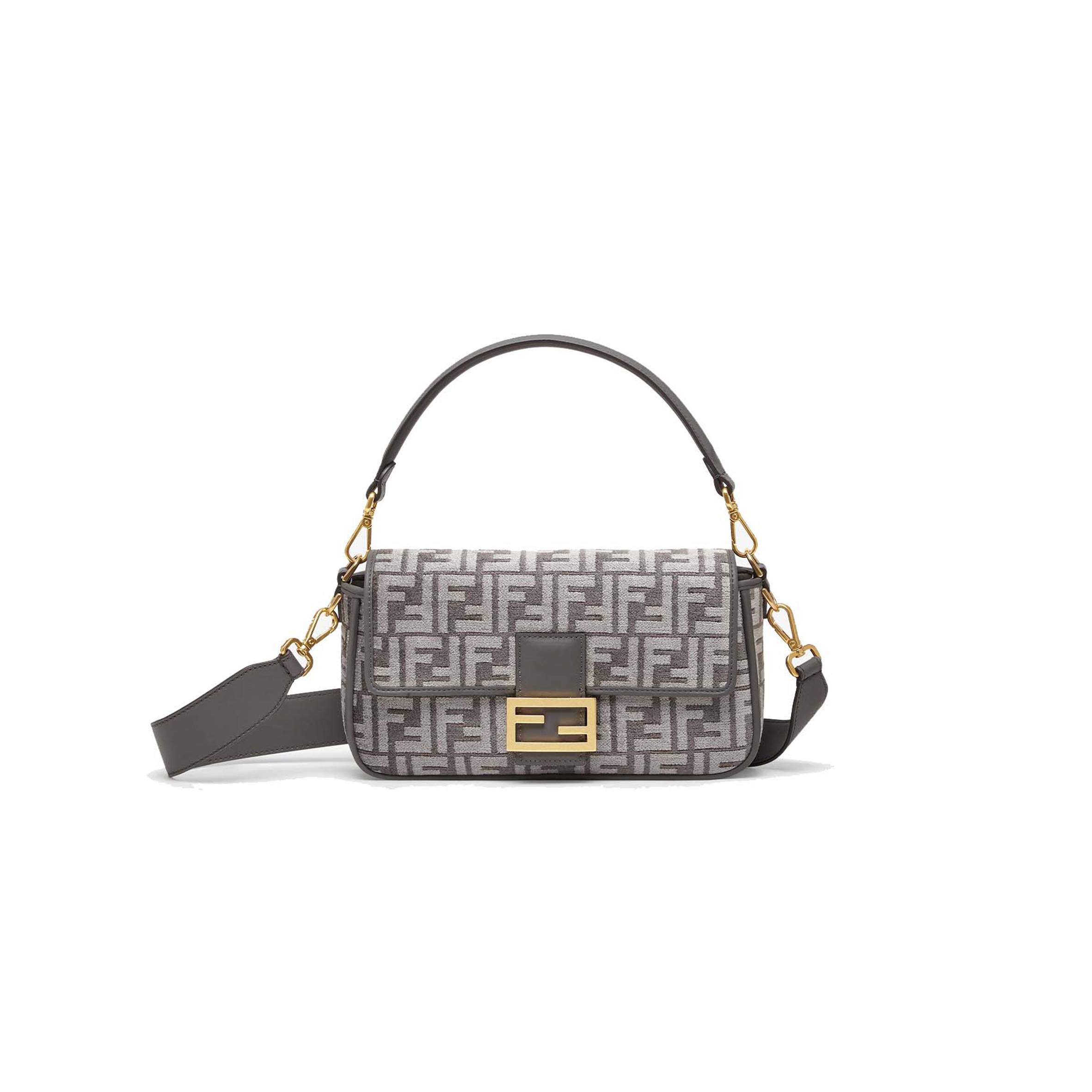 FENDI BAGUETTE - DARK GRAY FF TAPESTRY FABRIC BAG 8BR600ALUNF1J41 (27*15*6cm) FENDI BAGUETTE - DARK GRAY FF TAPESTRY FABRIC BAG 8BR600ALUNF1J41 (27*15*6cm)