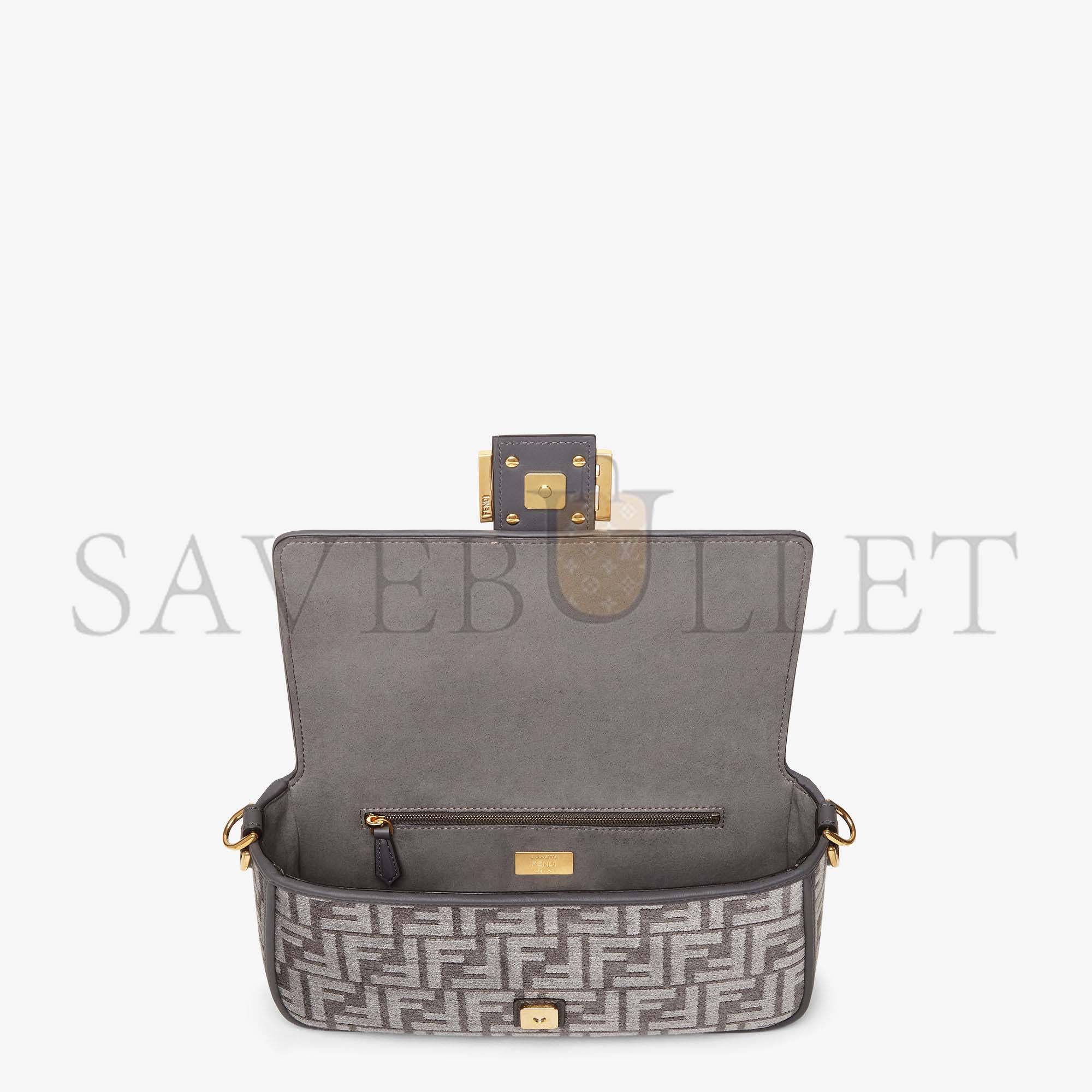 FENDI BAGUETTE - DARK GRAY FF TAPESTRY FABRIC BAG 8BR600ALUNF1J41 (27*15*6cm) FENDI BAGUETTE - DARK GRAY FF TAPESTRY FABRIC BAG 8BR600ALUNF1J41 (27*15*6cm)