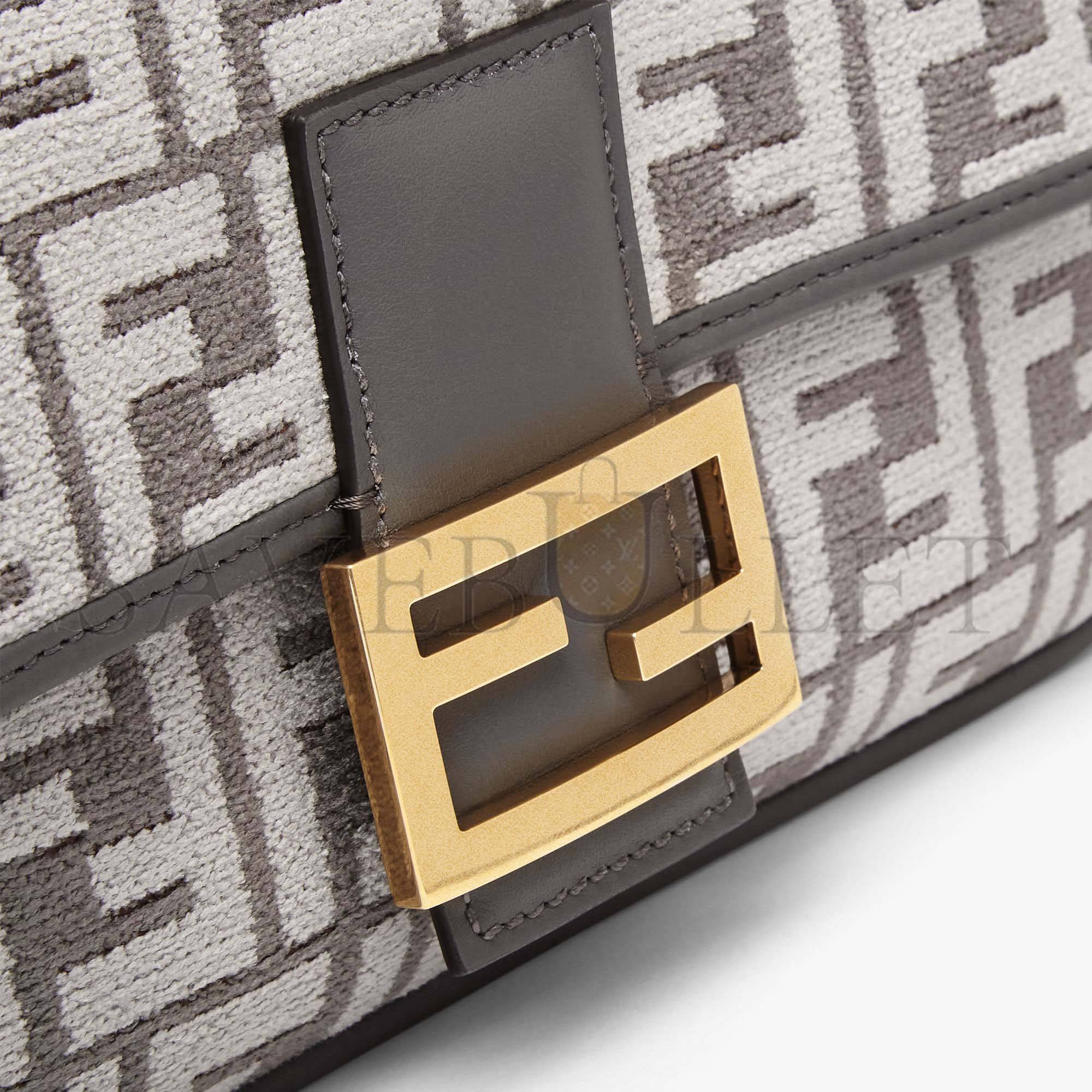 FENDI BAGUETTE - DARK GRAY FF TAPESTRY FABRIC BAG 8BR600ALUNF1J41 (27*15*6cm) FENDI BAGUETTE - DARK GRAY FF TAPESTRY FABRIC BAG 8BR600ALUNF1J41 (27*15*6cm)