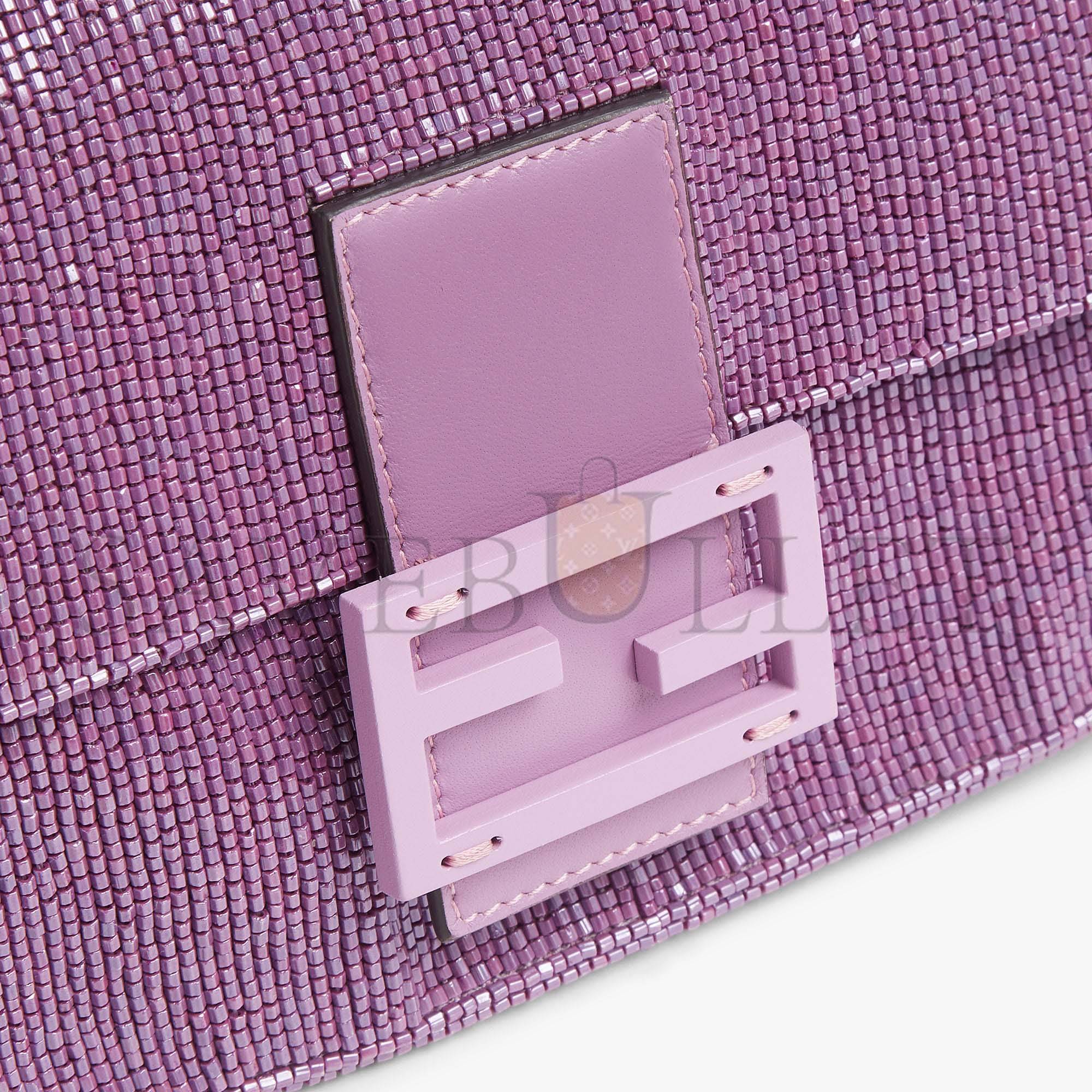 FENDI BAGUETTE - RE-EDITION BAG IN LILAC BEADS 8BR600AM2LF1JCO (27*15*6cm) FENDI BAGUETTE - RE-EDITION BAG IN LILAC BEADS 8BR600AM2LF1JCO (27*15*6cm)