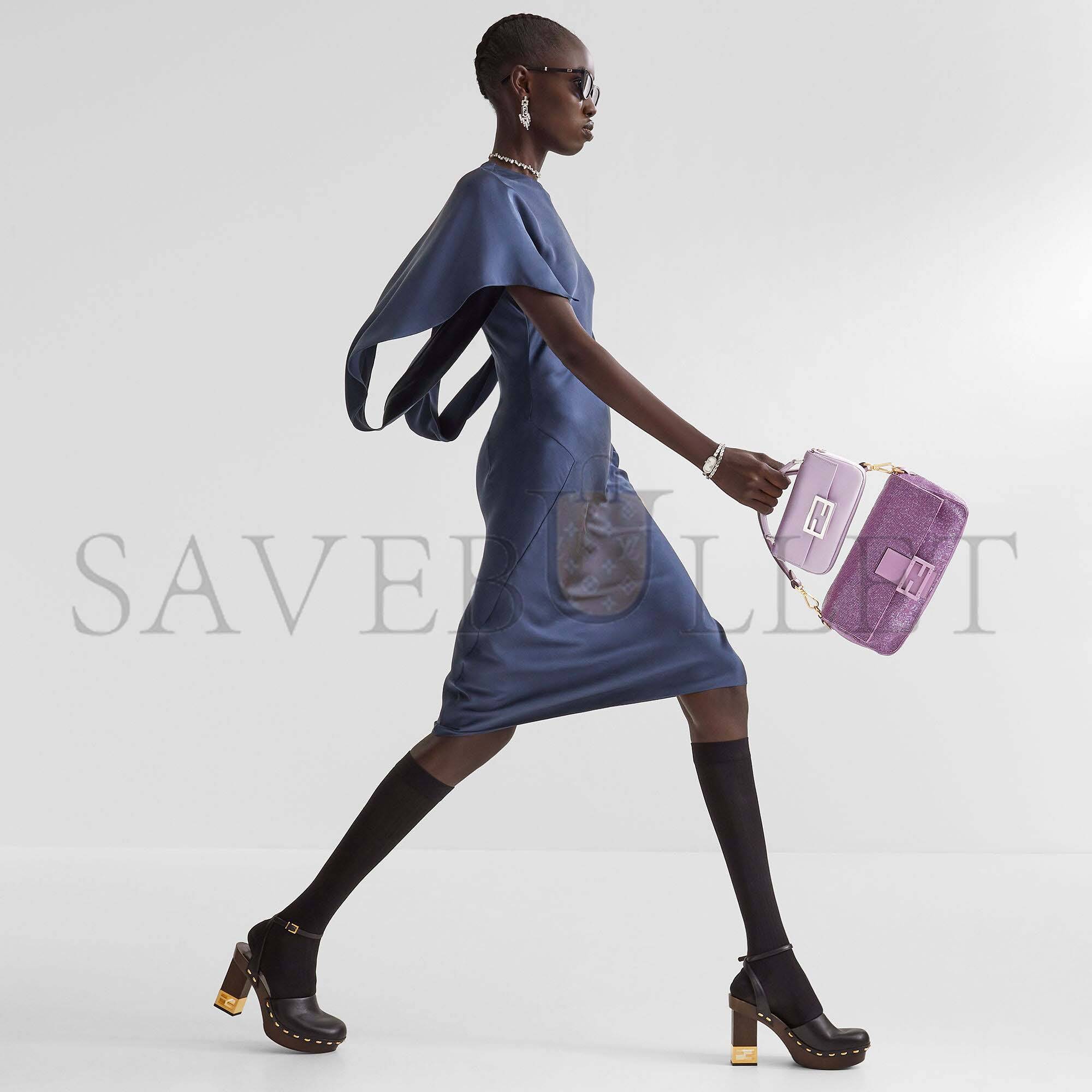 FENDI BAGUETTE - RE-EDITION BAG IN LILAC BEADS 8BR600AM2LF1JCO (27*15*6cm) FENDI BAGUETTE - RE-EDITION BAG IN LILAC BEADS 8BR600AM2LF1JCO (27*15*6cm)