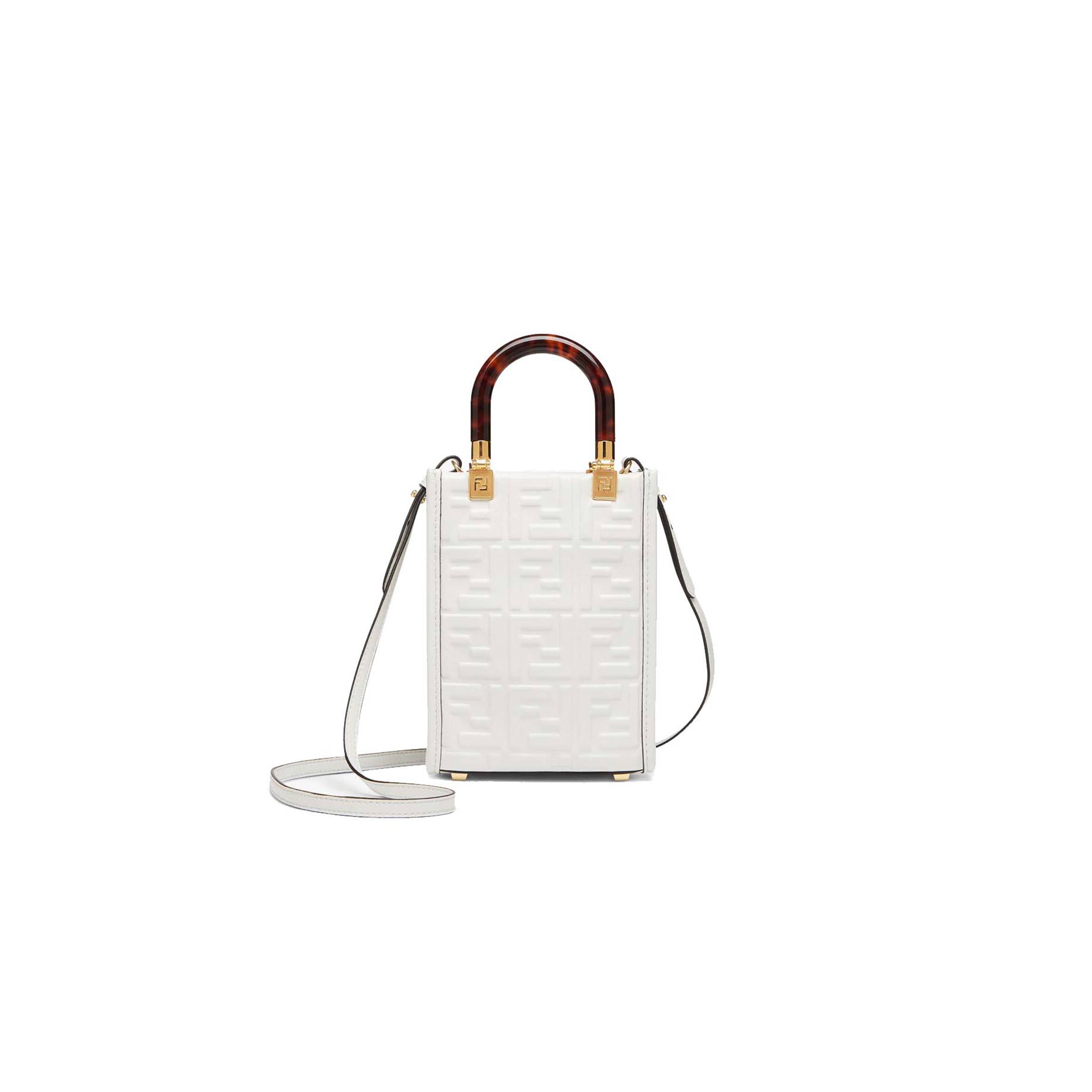 FENDI MINI SUNSHINE SHOPPER - WHITE LEATHER MINI BAG 8BS051AMCIF0QVL (18*13*6.5cm) FENDI MINI SUNSHINE SHOPPER - WHITE LEATHER MINI BAG 8BS051AMCIF0QVL (18*13*6.5cm)