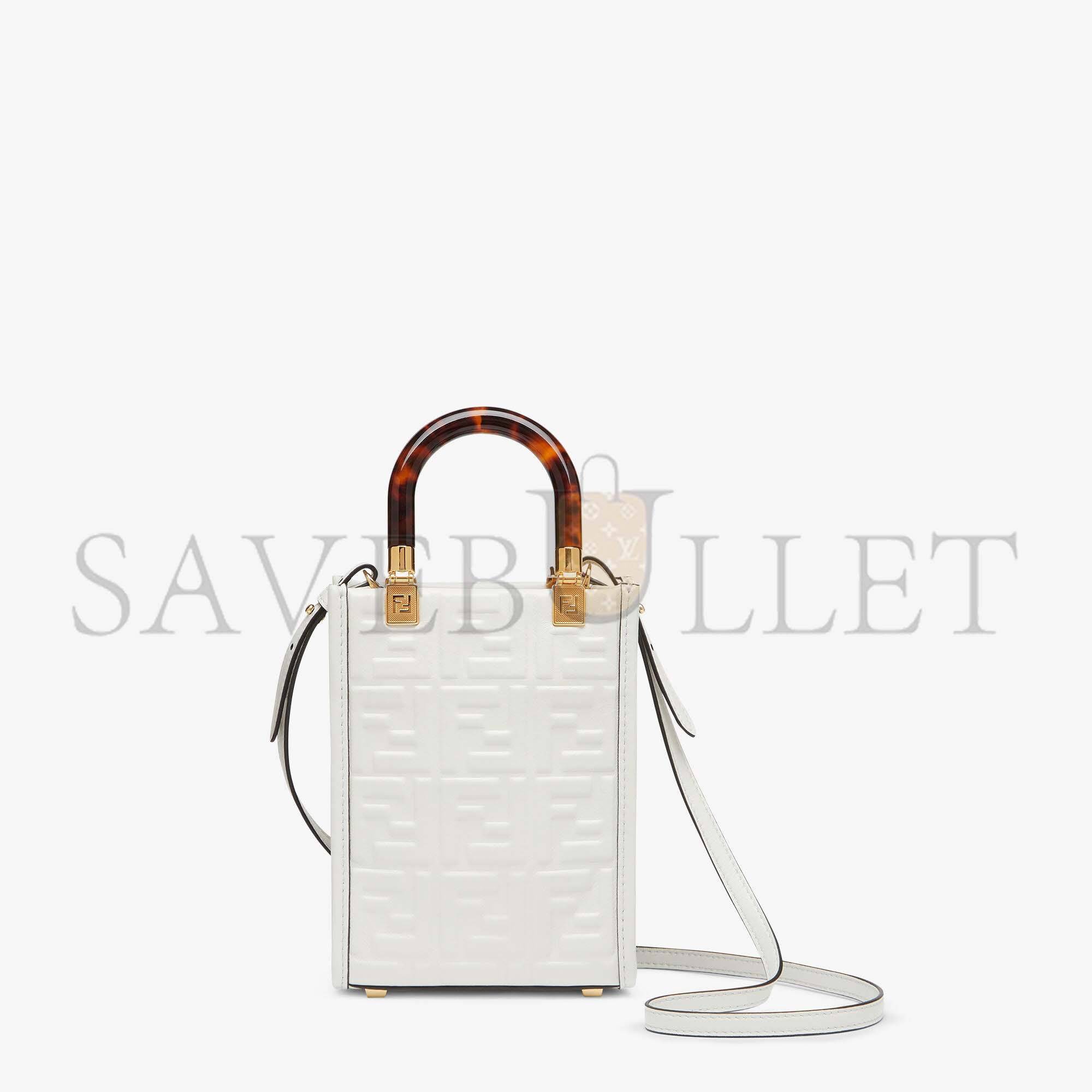 FENDI MINI SUNSHINE SHOPPER - WHITE LEATHER MINI BAG 8BS051AMCIF0QVL (18*13*6.5cm) FENDI MINI SUNSHINE SHOPPER - WHITE LEATHER MINI BAG 8BS051AMCIF0QVL (18*13*6.5cm)