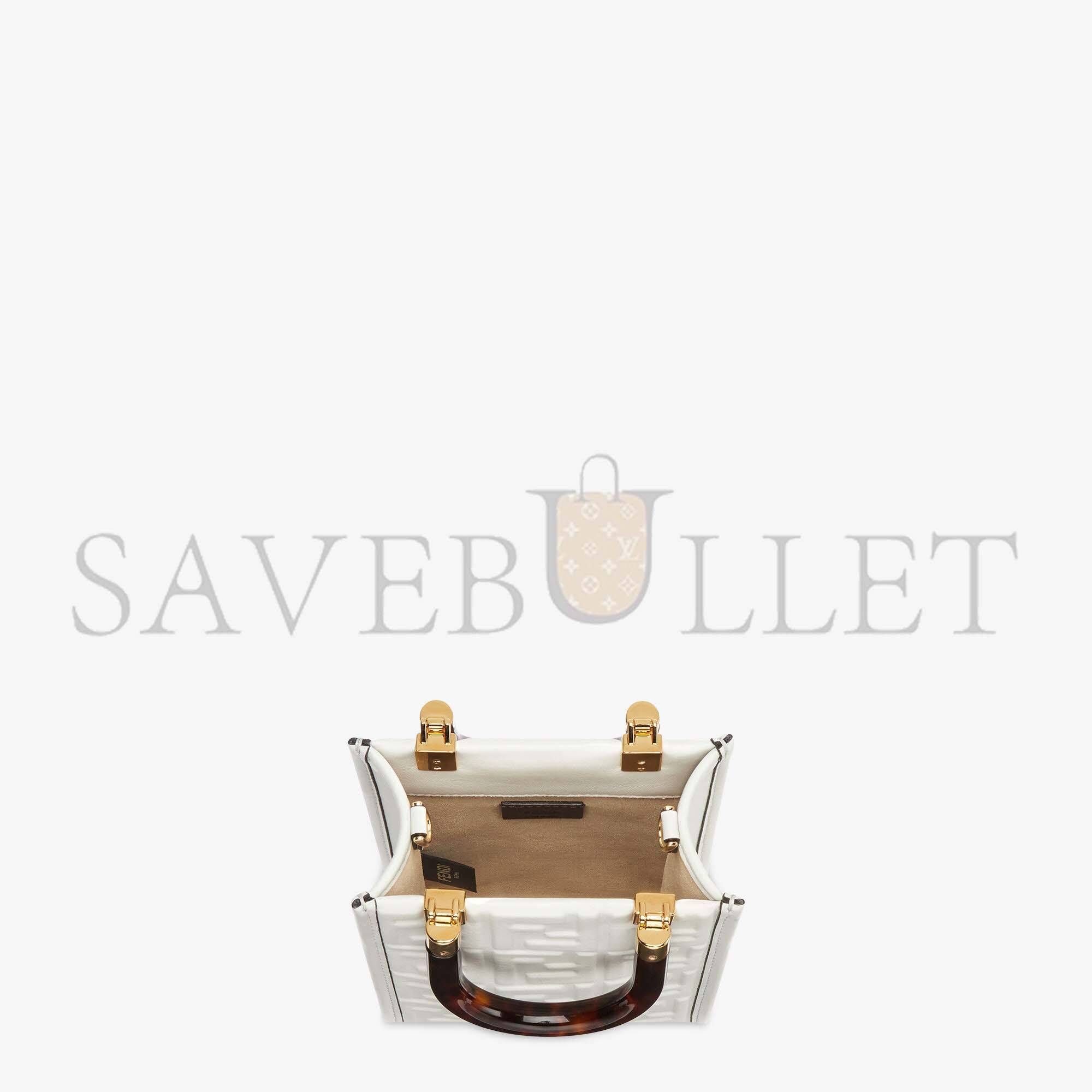 FENDI MINI SUNSHINE SHOPPER - WHITE LEATHER MINI BAG 8BS051AMCIF0QVL (18*13*6.5cm) FENDI MINI SUNSHINE SHOPPER - WHITE LEATHER MINI BAG 8BS051AMCIF0QVL (18*13*6.5cm)