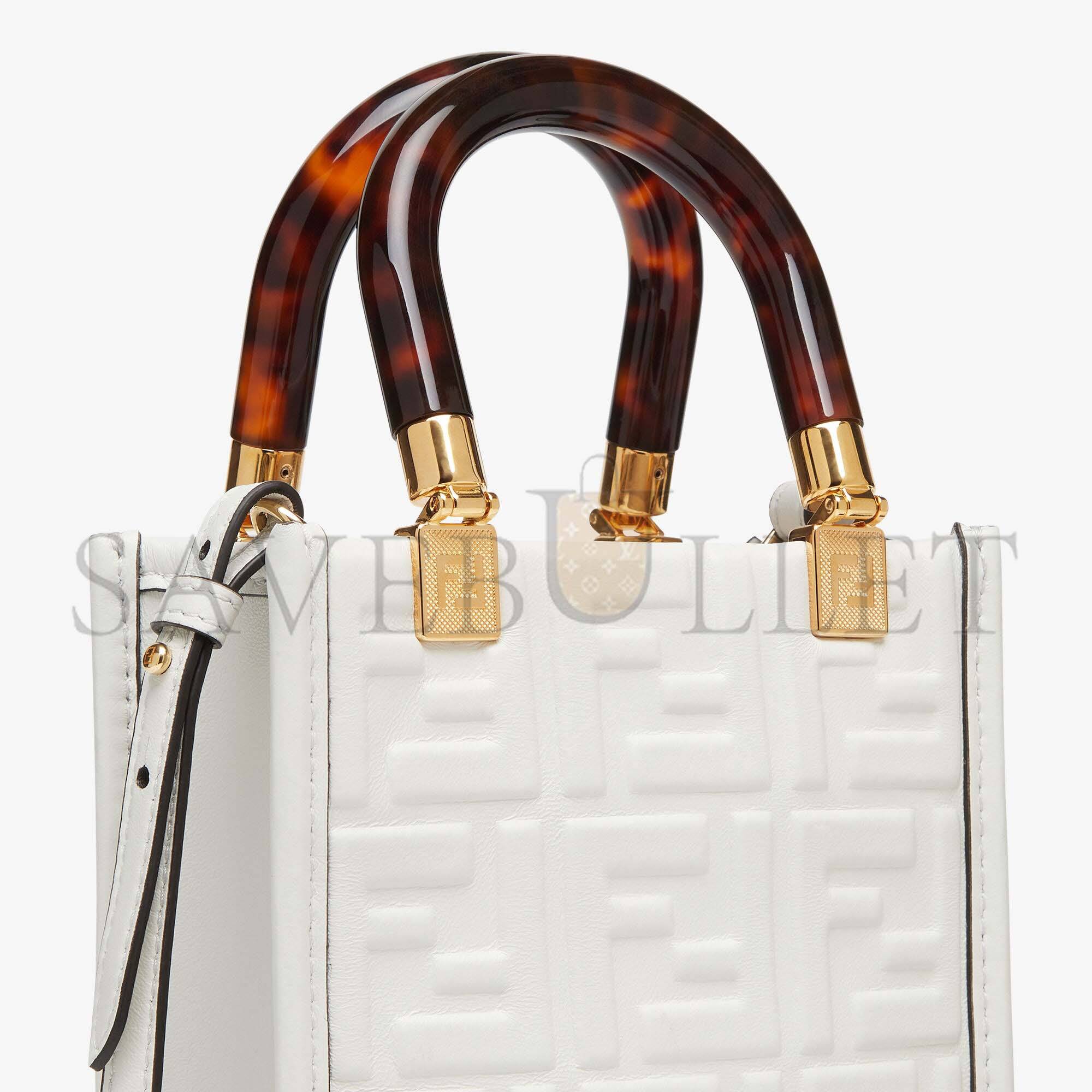 FENDI MINI SUNSHINE SHOPPER - WHITE LEATHER MINI BAG 8BS051AMCIF0QVL (18*13*6.5cm) FENDI MINI SUNSHINE SHOPPER - WHITE LEATHER MINI BAG 8BS051AMCIF0QVL (18*13*6.5cm)
