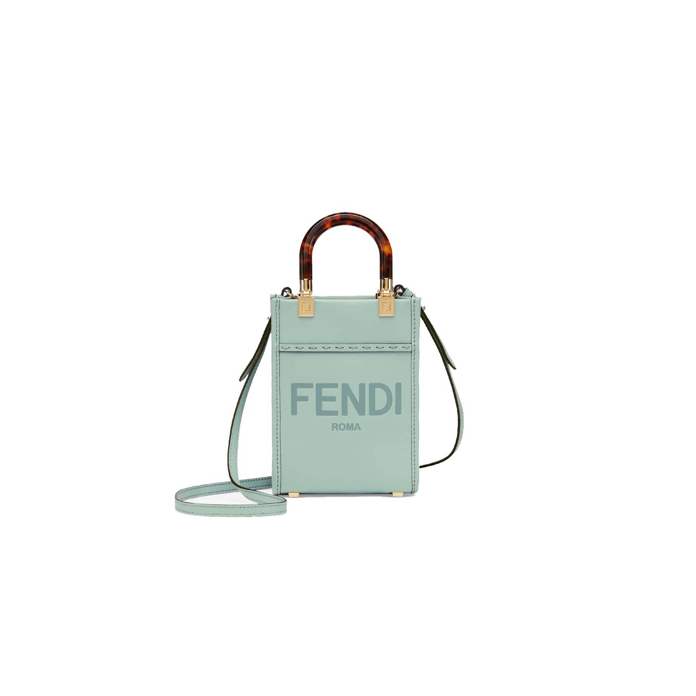 FENDI MINI SUNSHINE SHOPPER - MINT GREEN LEATHER MINI-BAG 8BS051ABVLF03HW (18*13*6.5cm) FENDI MINI SUNSHINE SHOPPER - MINT GREEN LEATHER MINI-BAG 8BS051ABVLF03HW (18*13*6.5cm)