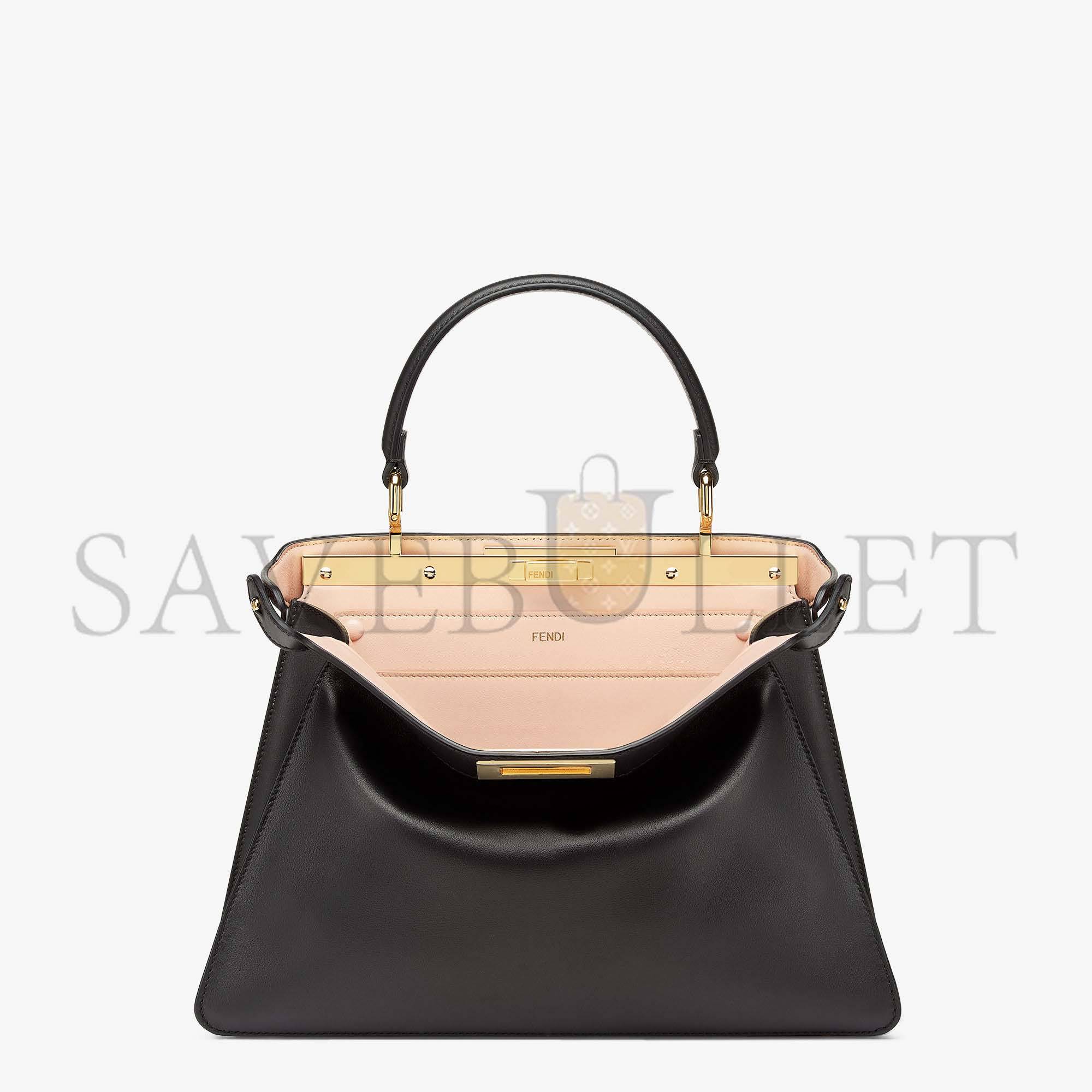 FENDI PEEKABOO ISEEU MEDIUM - ROSE BLACK LEATHER BAG 8BN321A6V3F1CJZ (33.5*25.5*13cm) FENDI PEEKABOO ISEEU MEDIUM - ROSE BLACK LEATHER BAG 8BN321A6V3F1CJZ (33.5*25.5*13cm)
