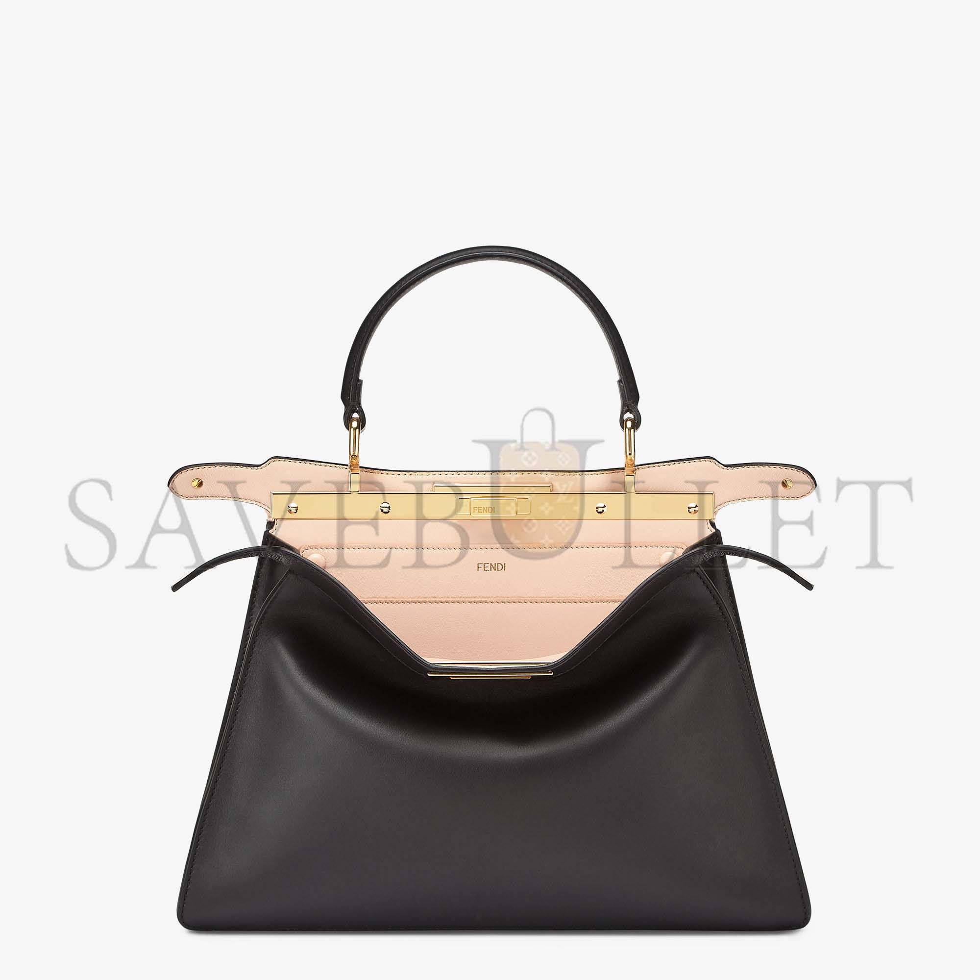 FENDI PEEKABOO ISEEU MEDIUM - ROSE BLACK LEATHER BAG 8BN321A6V3F1CJZ (33.5*25.5*13cm) FENDI PEEKABOO ISEEU MEDIUM - ROSE BLACK LEATHER BAG 8BN321A6V3F1CJZ (33.5*25.5*13cm)