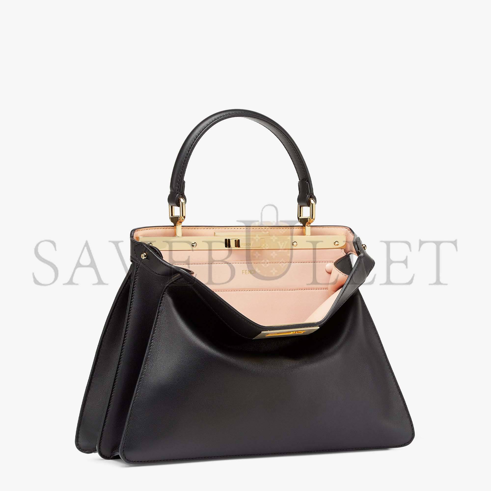 FENDI PEEKABOO ISEEU MEDIUM - ROSE BLACK LEATHER BAG 8BN321A6V3F1CJZ (33.5*25.5*13cm) FENDI PEEKABOO ISEEU MEDIUM - ROSE BLACK LEATHER BAG 8BN321A6V3F1CJZ (33.5*25.5*13cm)