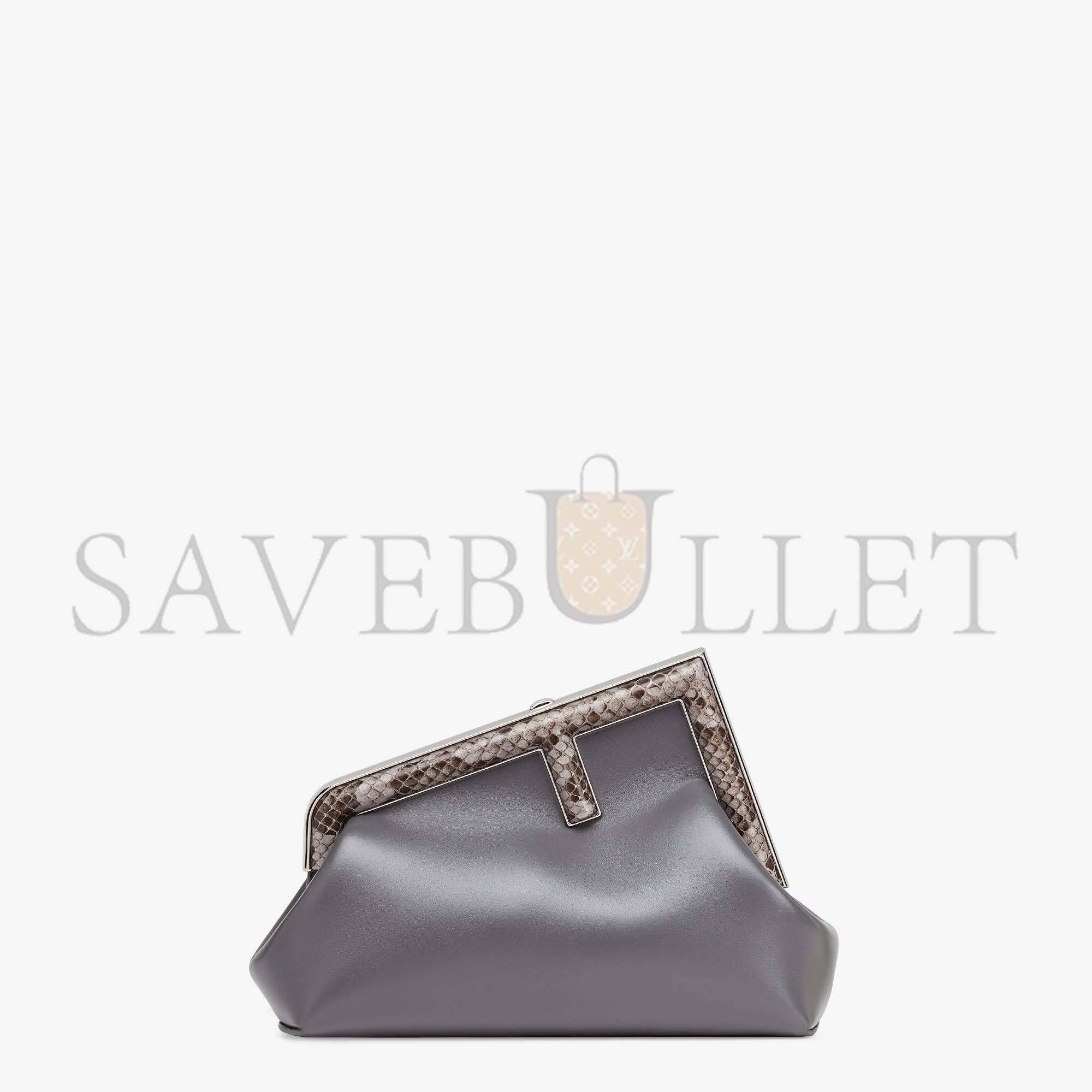 FENDI FIRST SMALL - PYTHON AND DARK GRAY LEATHER BAG 8BP129AGWRF1I00 (26*18*9.5cm) FENDI FIRST SMALL - PYTHON AND DARK GRAY LEATHER BAG 8BP129AGWRF1I00 (26*18*9.5cm)