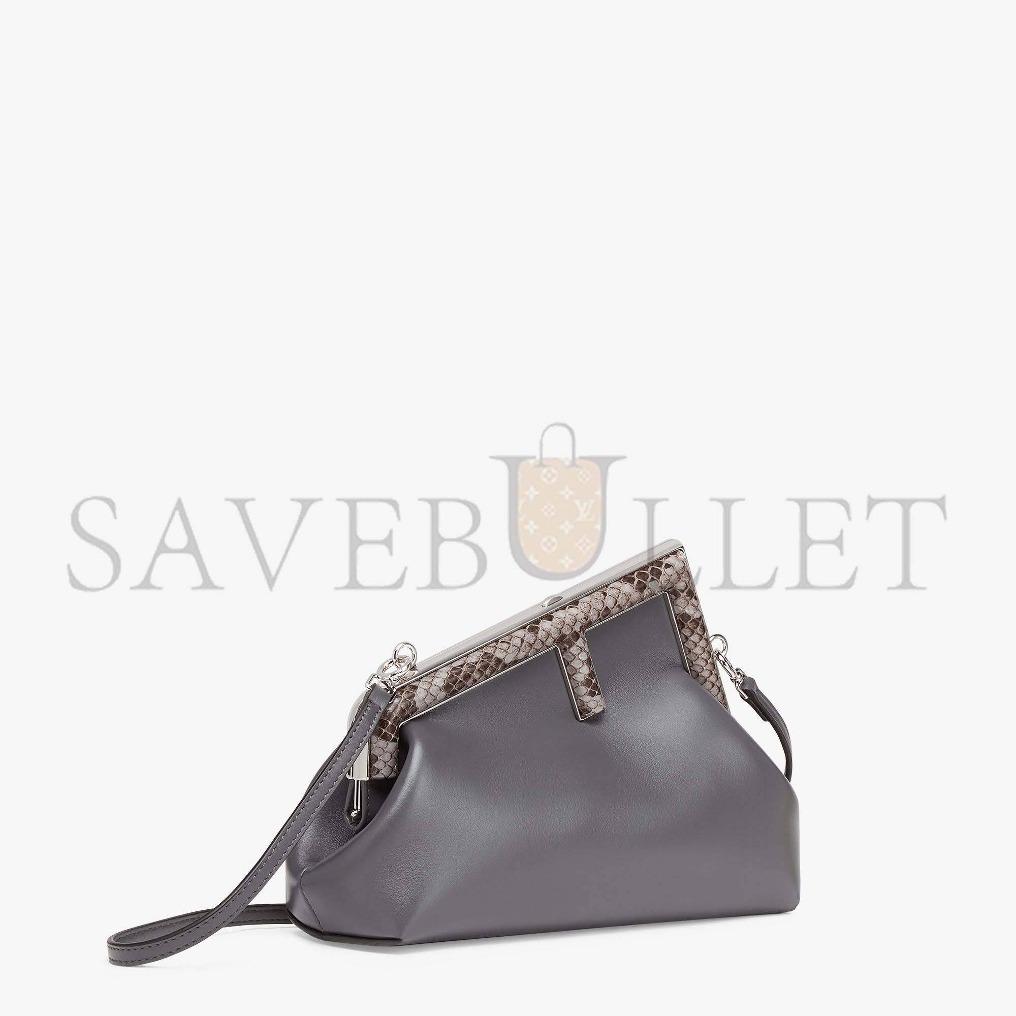 FENDI FIRST SMALL - PYTHON AND DARK GRAY LEATHER BAG 8BP129AGWRF1I00 (26*18*9.5cm) FENDI FIRST SMALL - PYTHON AND DARK GRAY LEATHER BAG 8BP129AGWRF1I00 (26*18*9.5cm)