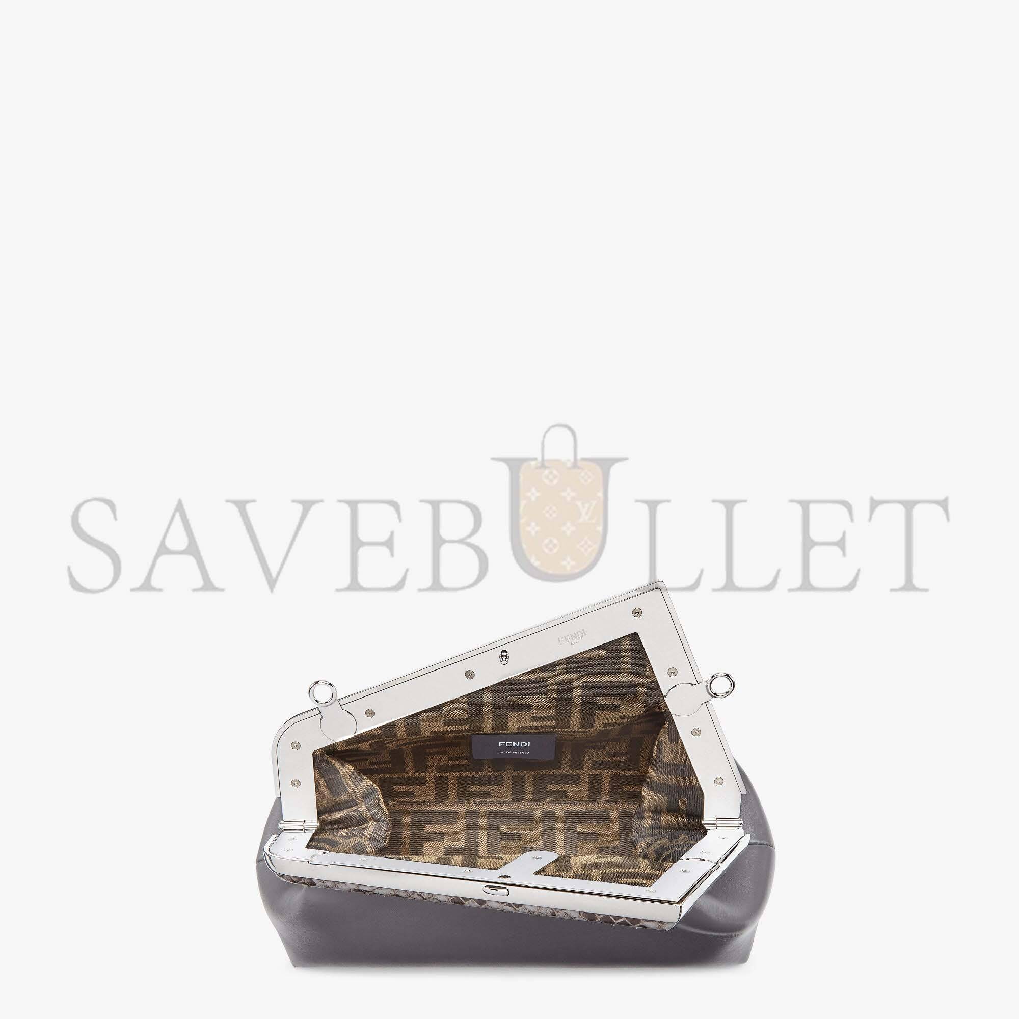 FENDI FIRST SMALL - PYTHON AND DARK GRAY LEATHER BAG 8BP129AGWRF1I00 (26*18*9.5cm) FENDI FIRST SMALL - PYTHON AND DARK GRAY LEATHER BAG 8BP129AGWRF1I00 (26*18*9.5cm)