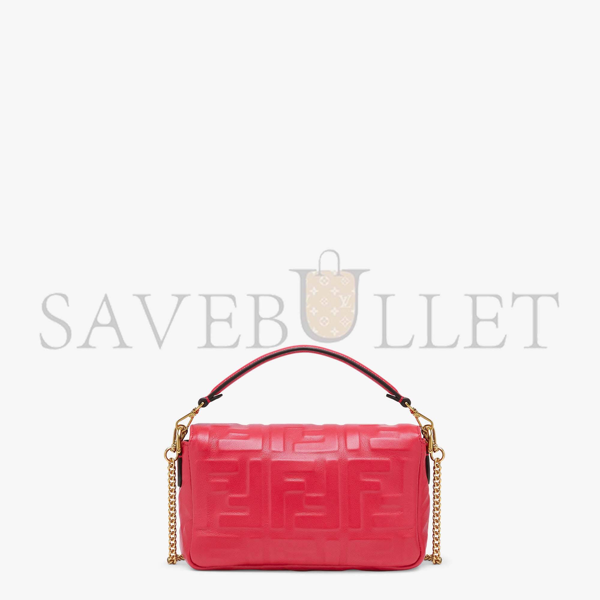 FENDI BAGUETTE MINI - RED FF NAPPA LEATHER BAG 8BS017A72VF1844 (19*11.5*4cm) FENDI BAGUETTE MINI - RED FF NAPPA LEATHER BAG 8BS017A72VF1844 (19*11.5*4cm)